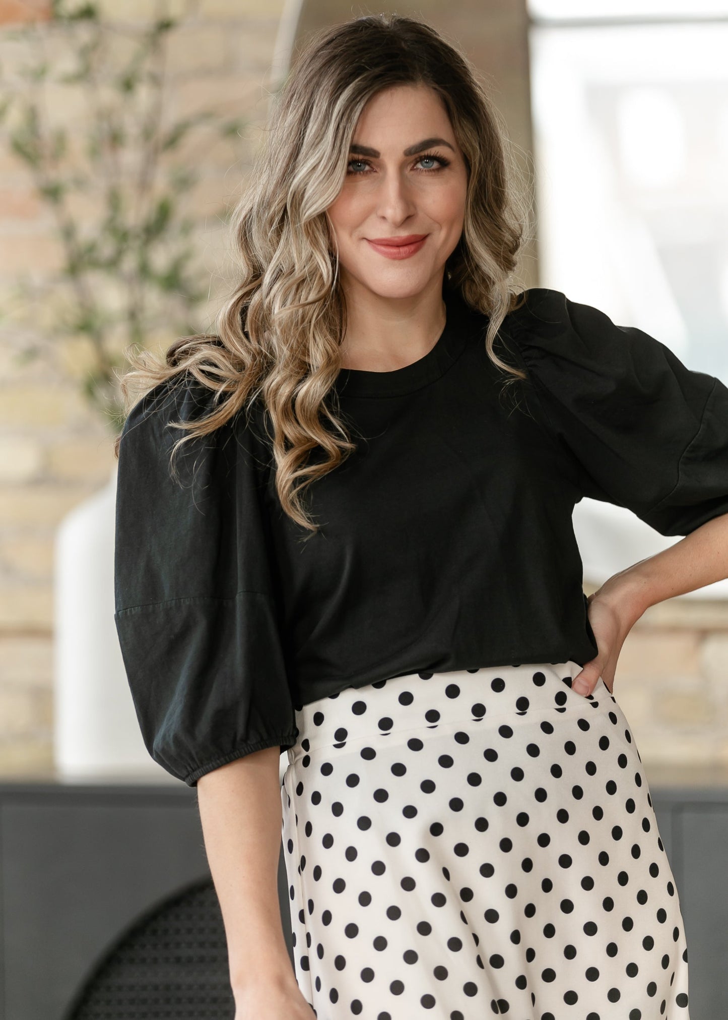 Cotton Puff Half Sleeve Top