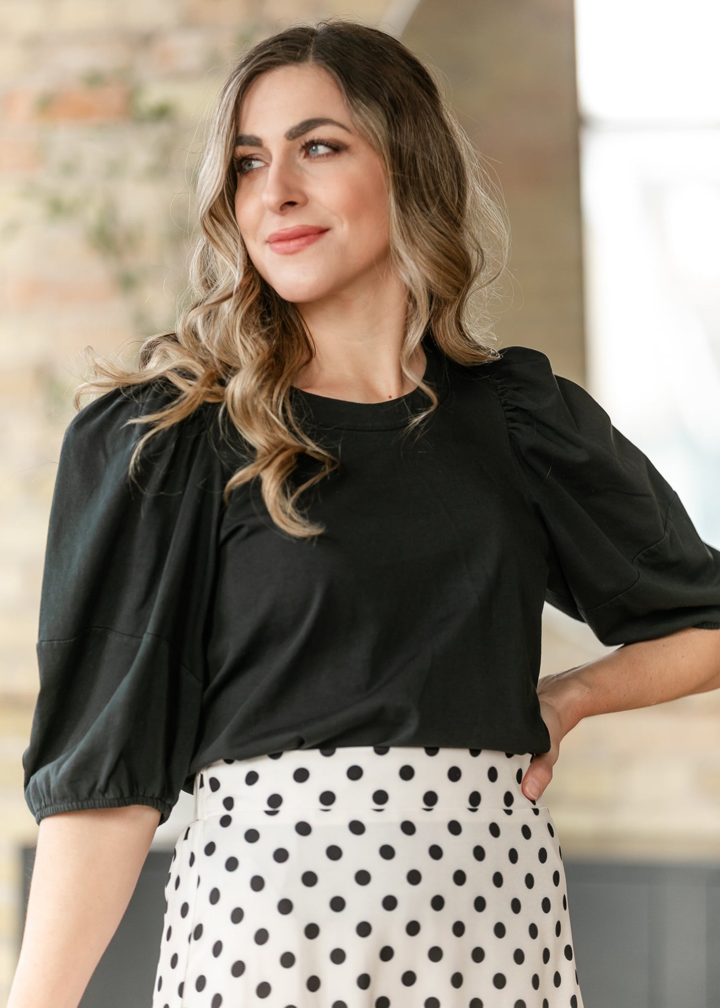 Cotton Puff Half Sleeve Top
