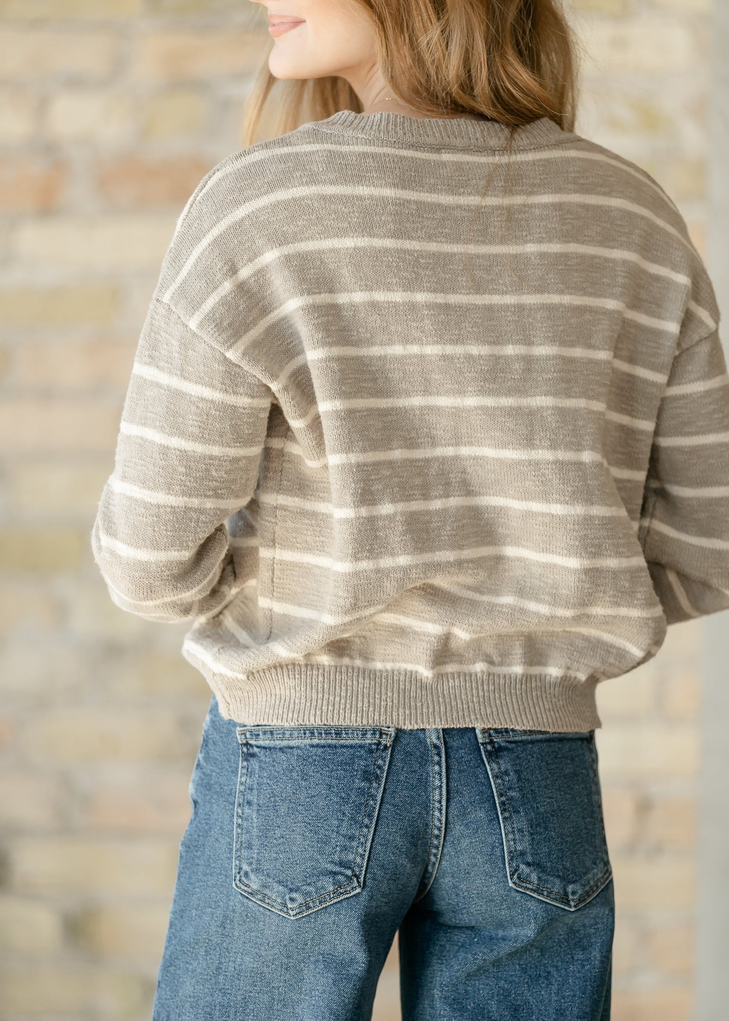 Cotton Quarter Button Slub Sweater