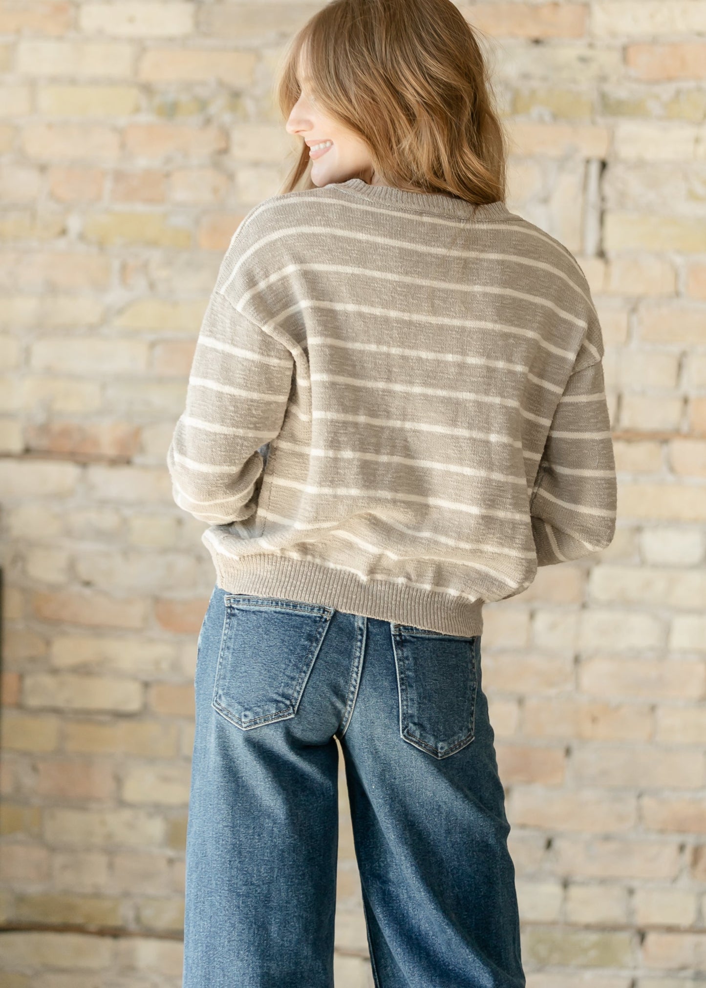 Cotton Quarter Button Slub Sweater