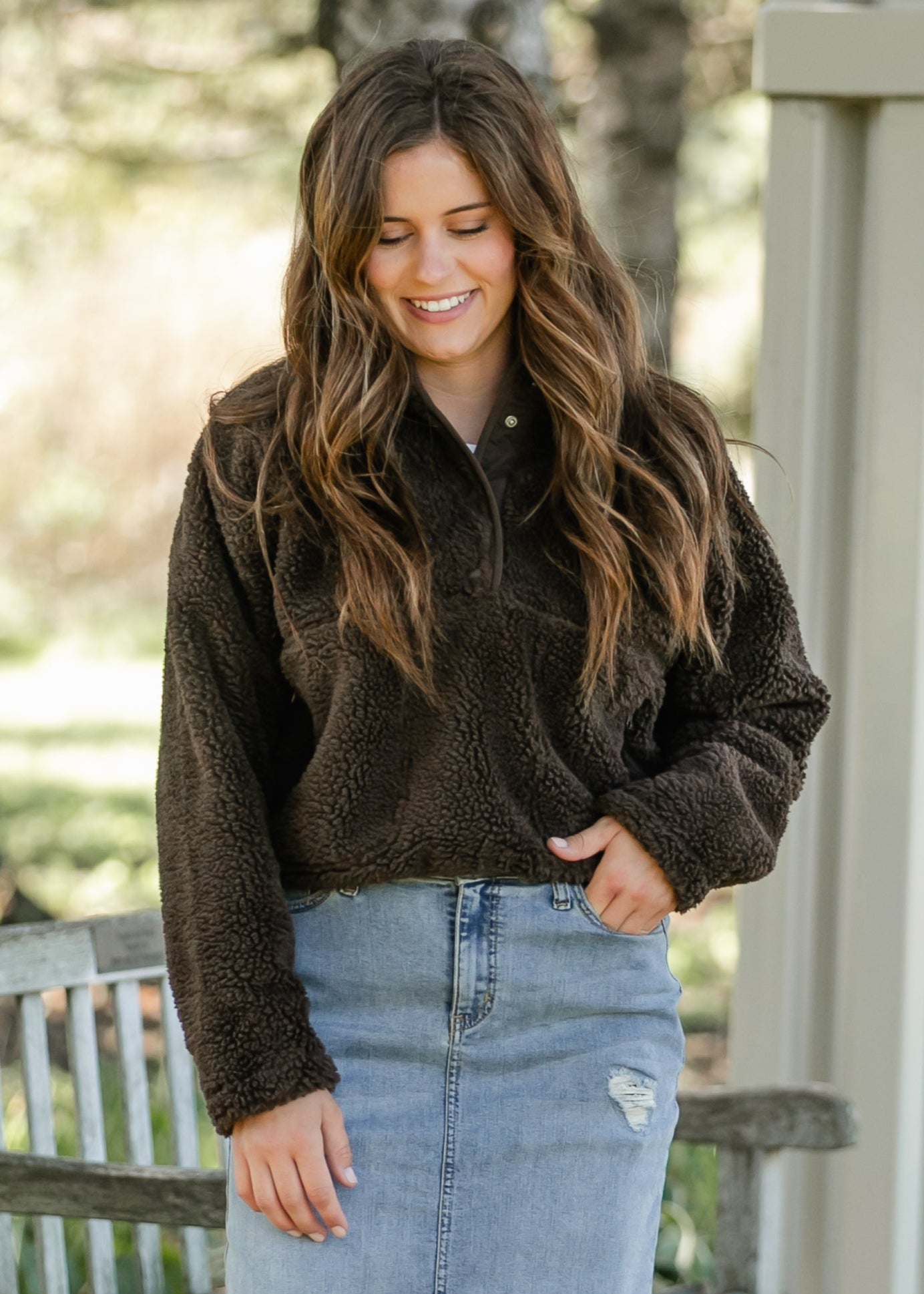 Cozy Sherpa Half Snap Sweatshirt - FINAL SALE