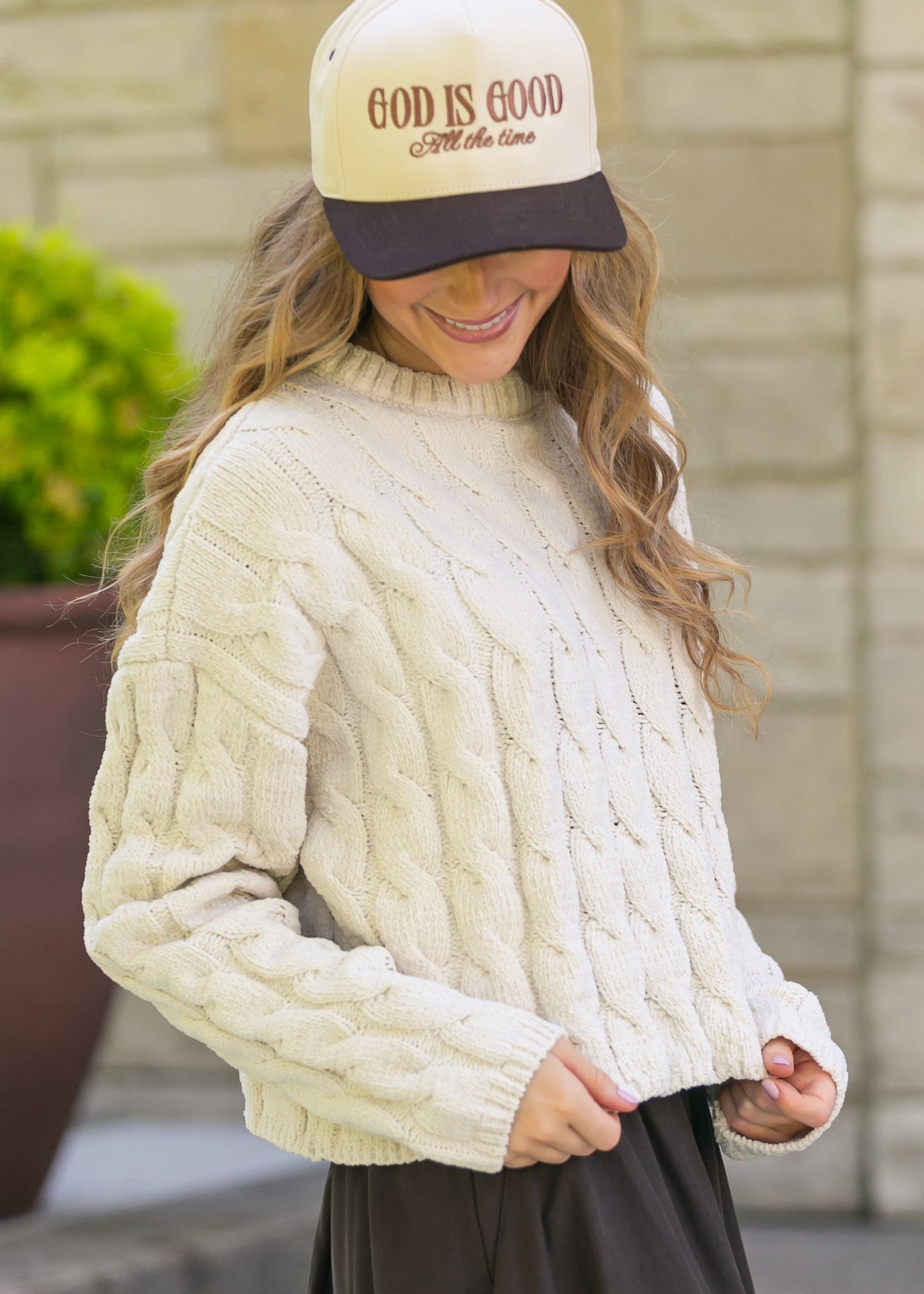 Cream Cable Knit Sweater