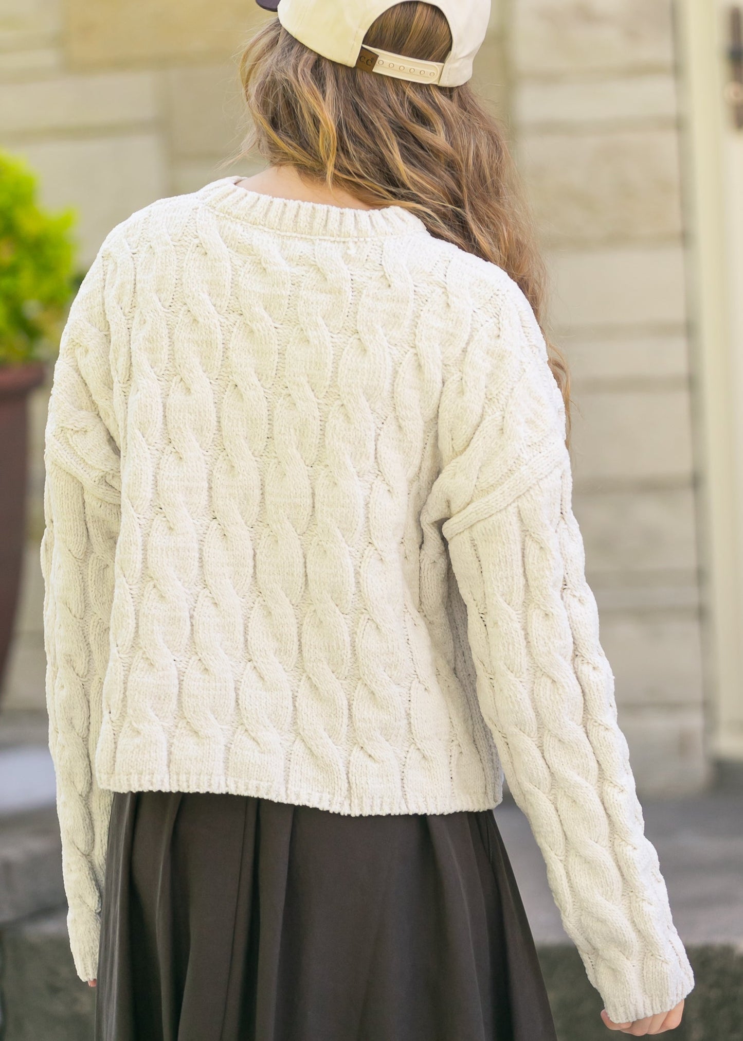 Cream Cable Knit Sweater