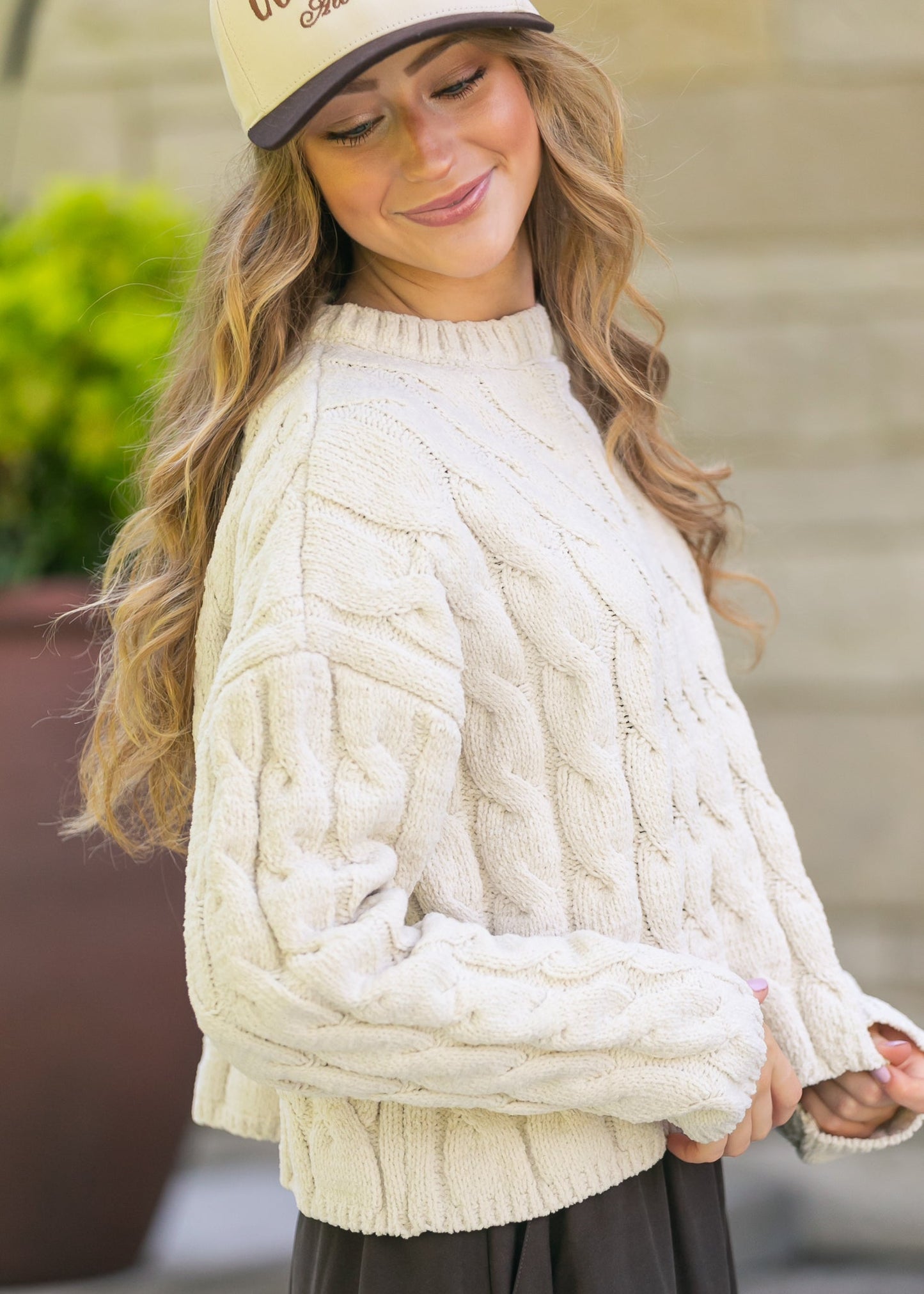 Cream Cable Knit Sweater