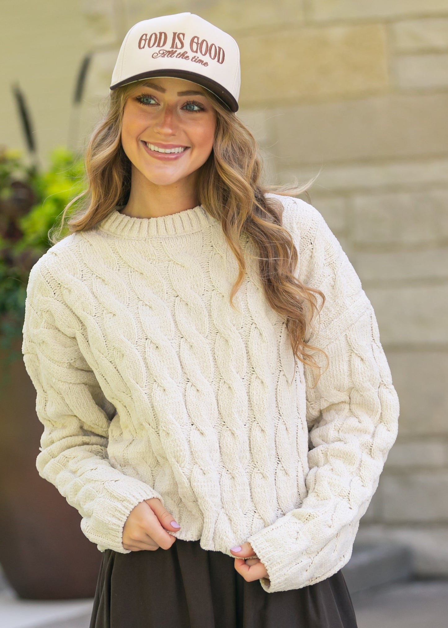 Cream Cable Knit Sweater