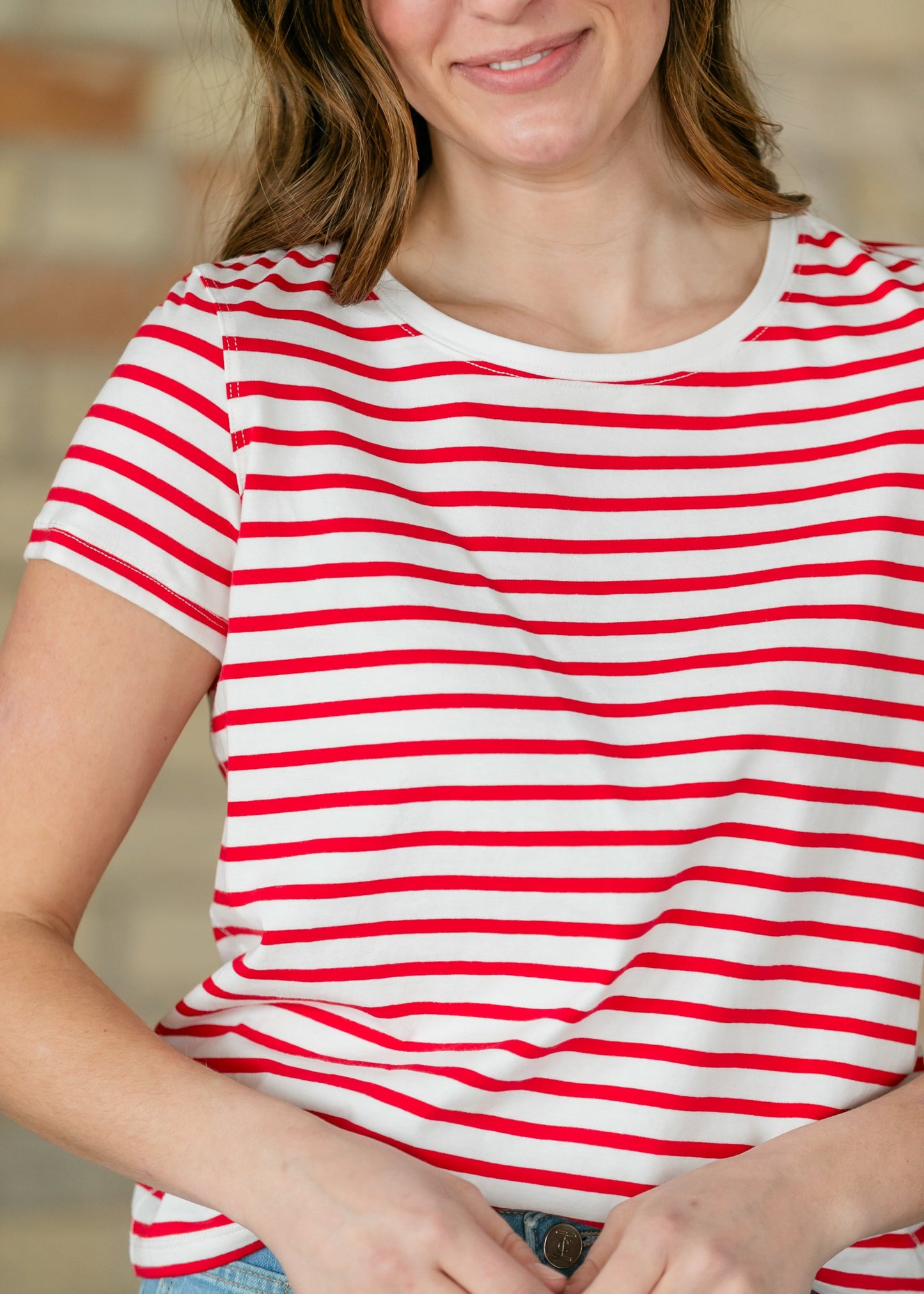 Essential Red Stripe Short Sleeve T-Shirt