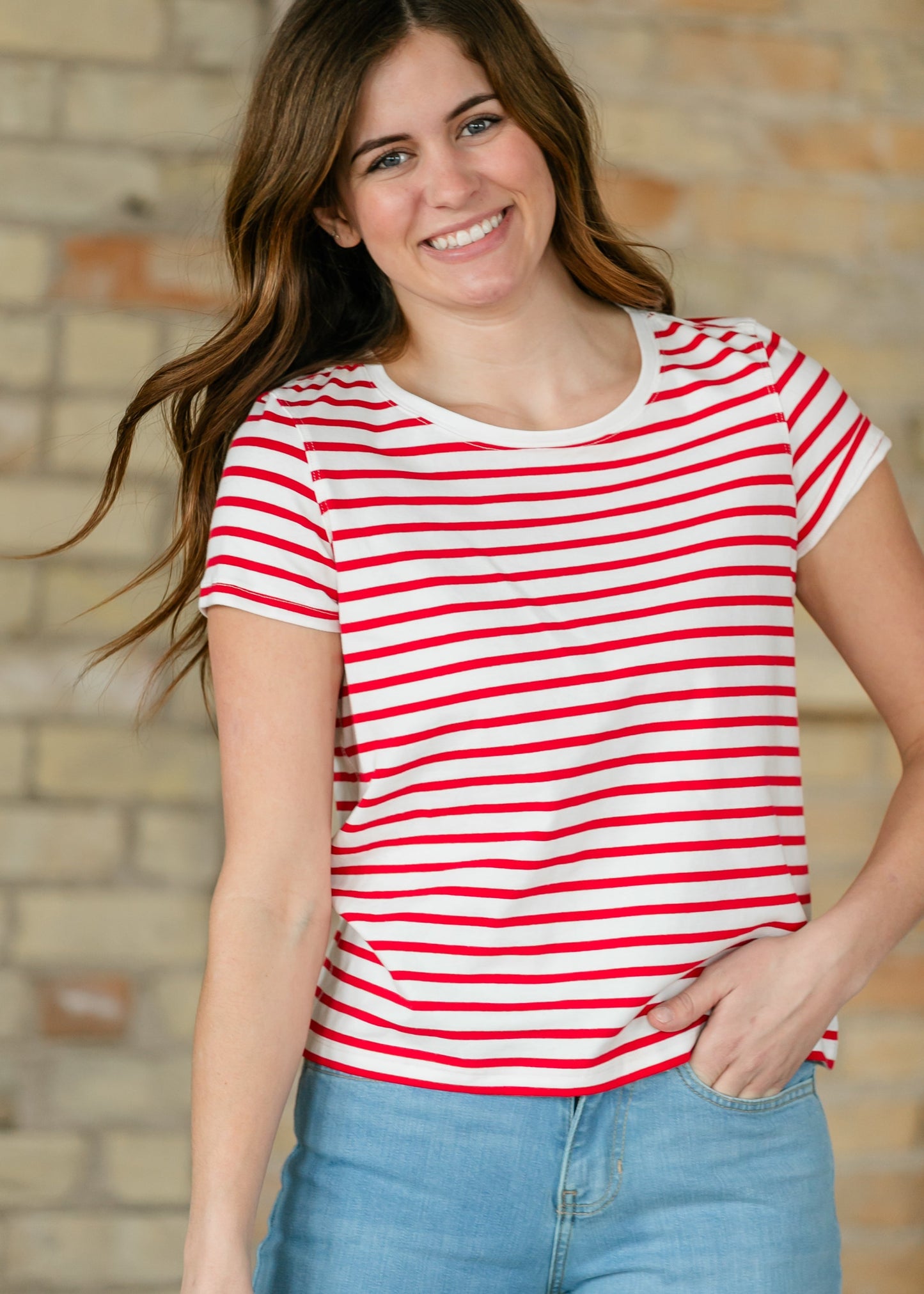 Essential Red Stripe Short Sleeve T-Shirt