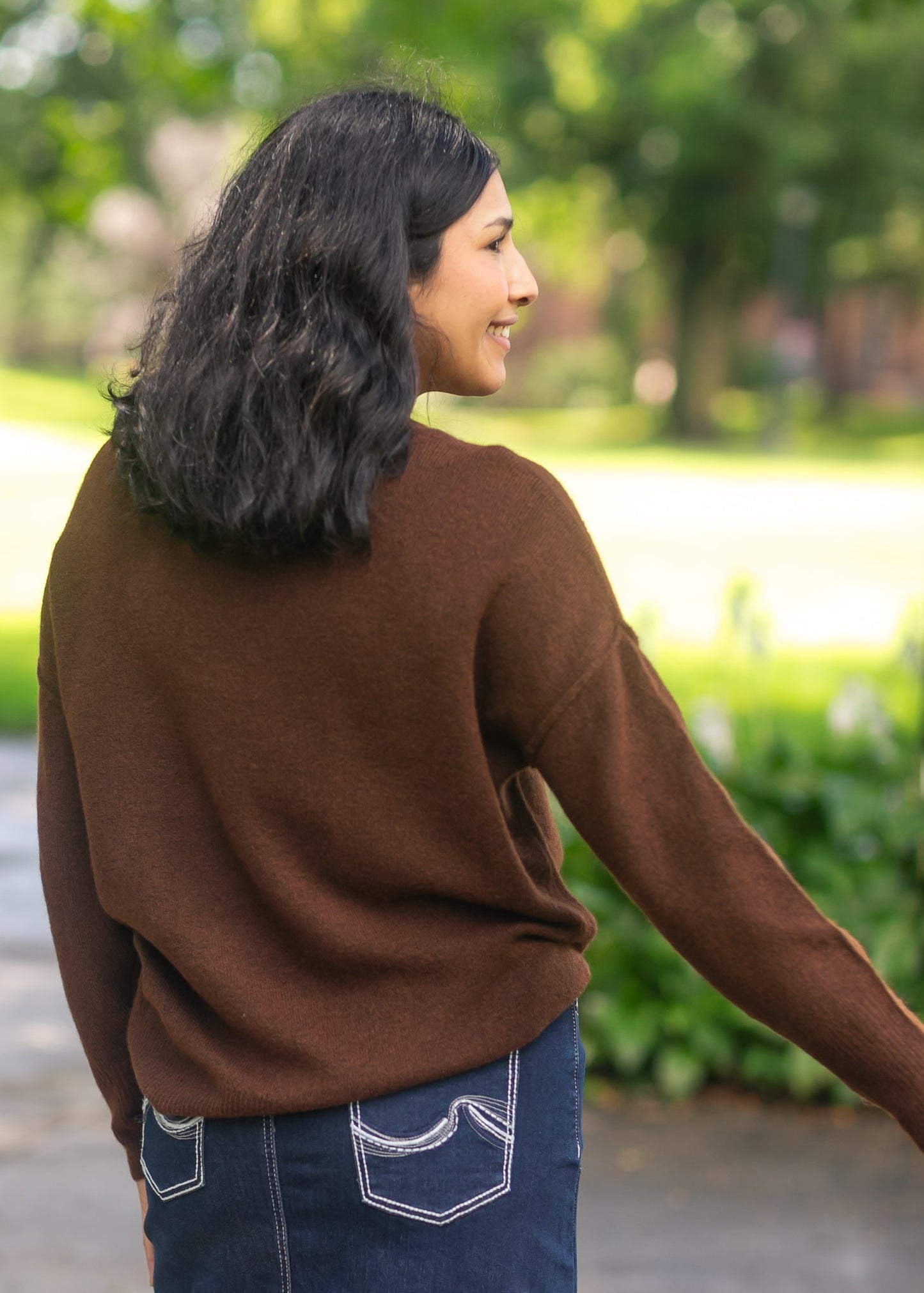 Crewneck Front Seam Knit Sweater - FINAL SALE