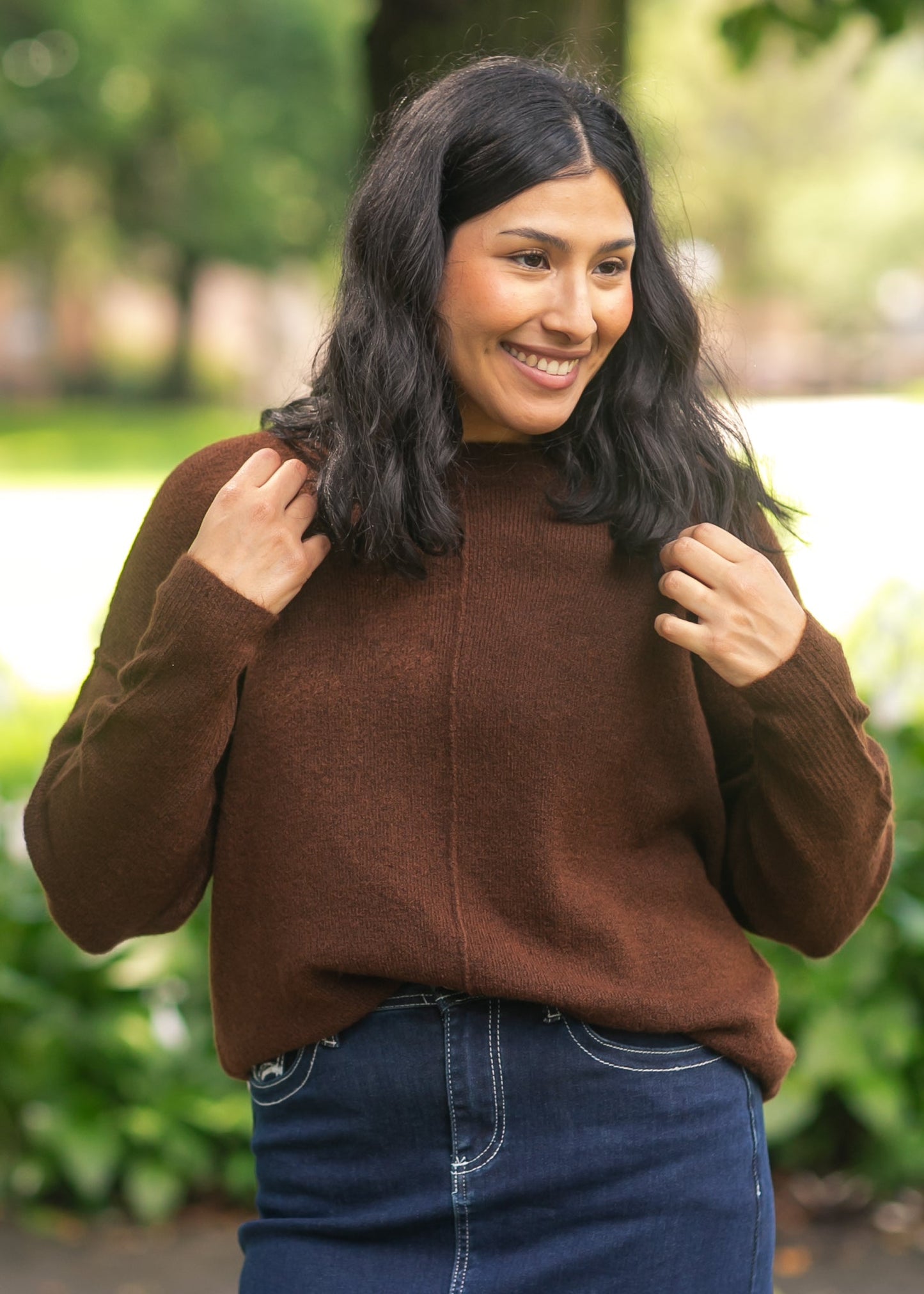 Crewneck Front Seam Knit Sweater - FINAL SALE
