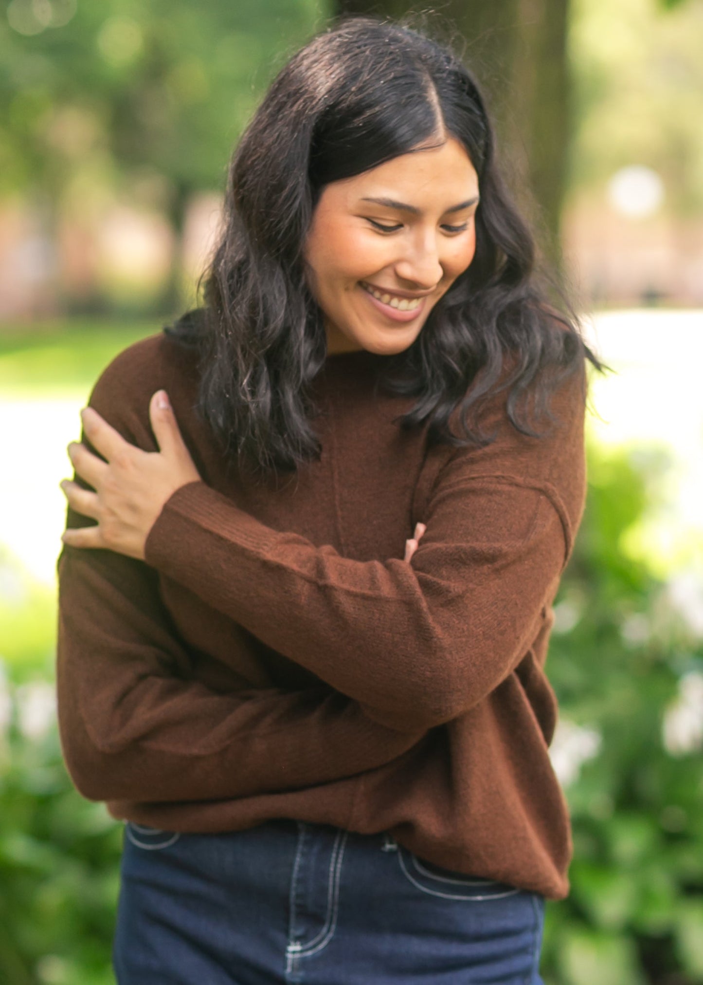 Crewneck Front Seam Knit Sweater - FINAL SALE