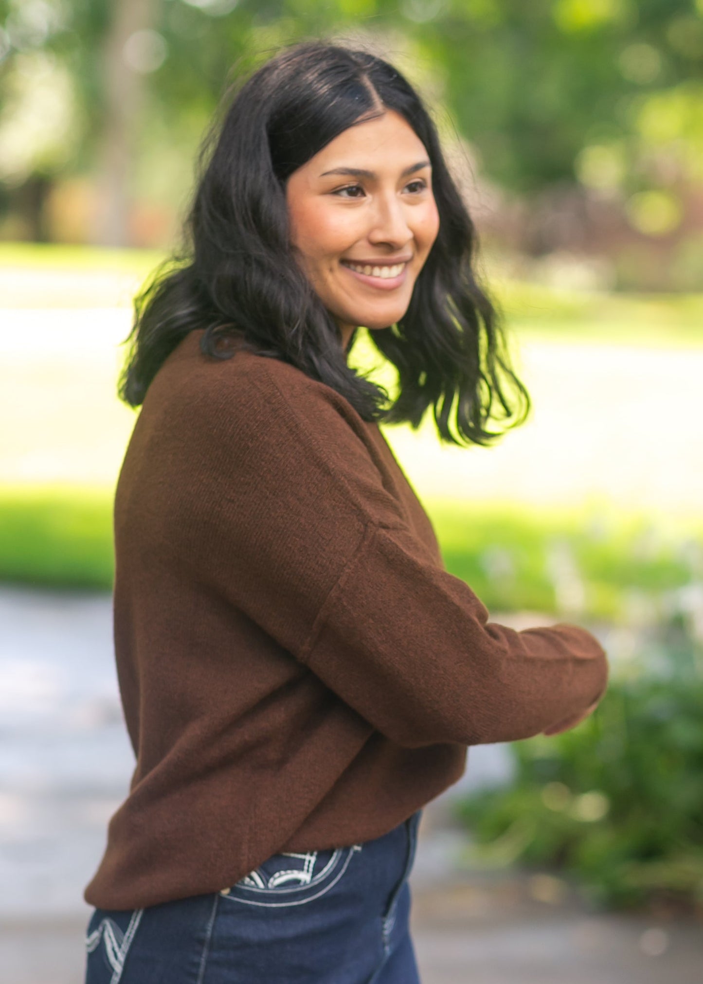 Crewneck Front Seam Knit Sweater - FINAL SALE