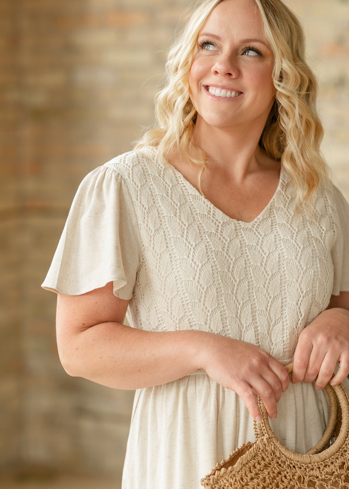 Crochet Detail V-Neck Maxi Dress - FINAL SALE