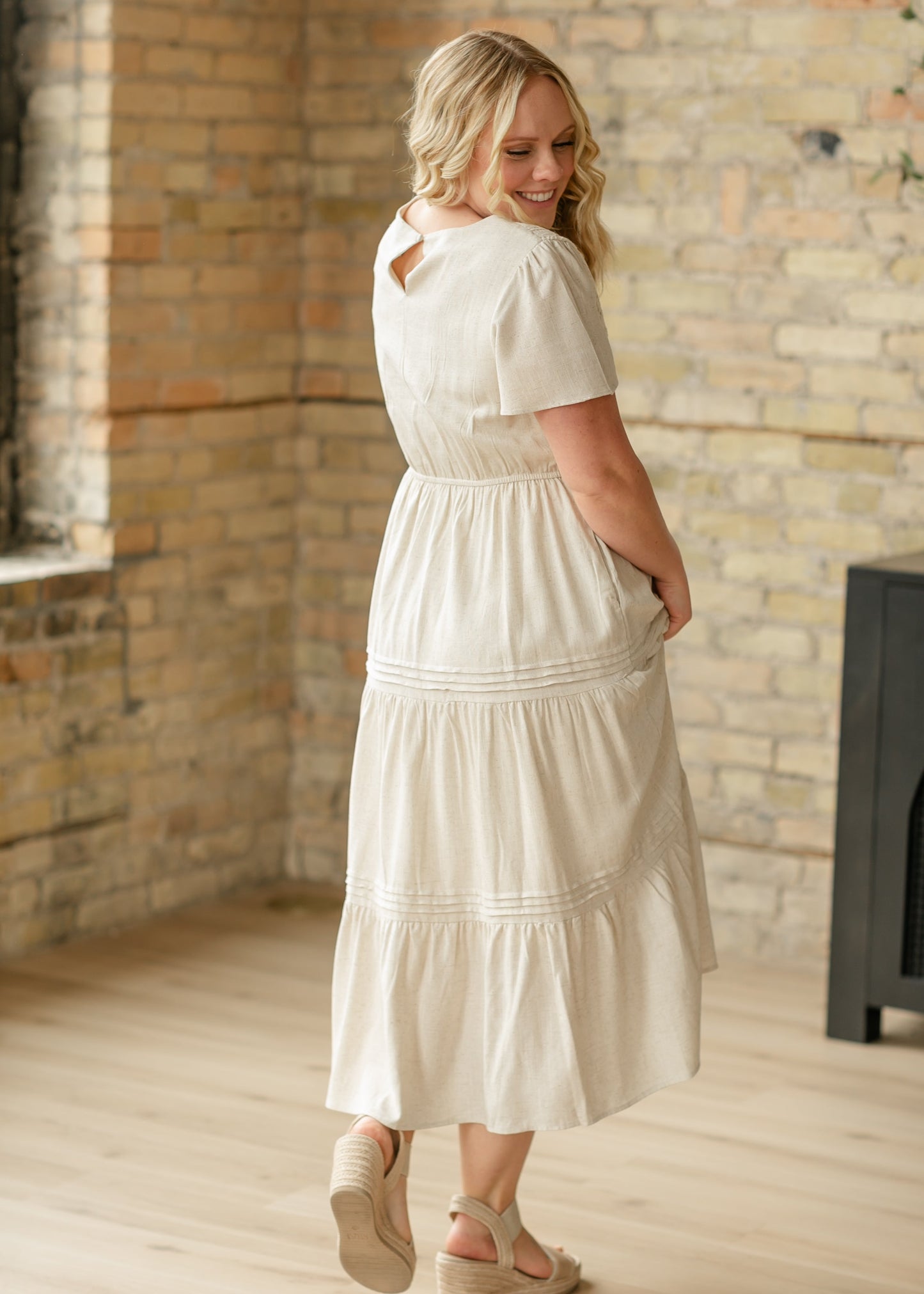 Crochet Detail V-Neck Maxi Dress - FINAL SALE