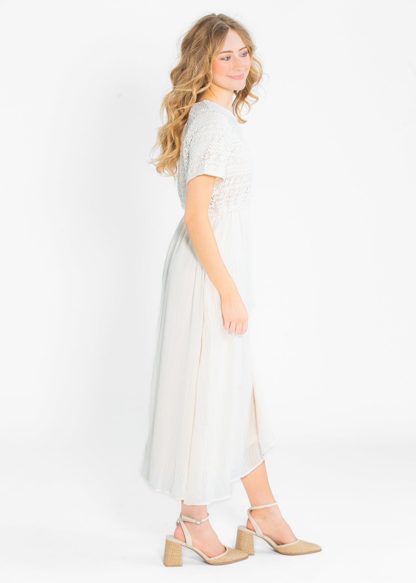 Crochet Mix Cream Maxi Dress - FINAL SALE