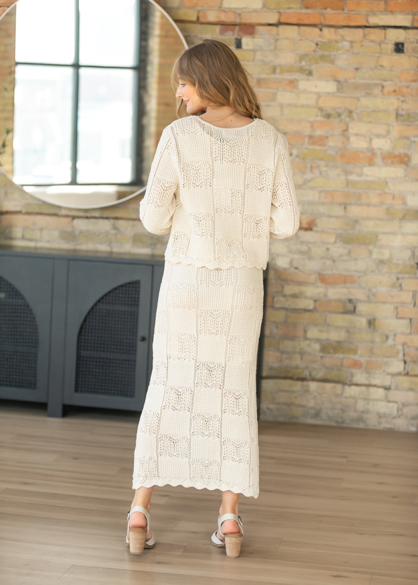 Crochet Square Tank Maxi Dress & Sweater Set