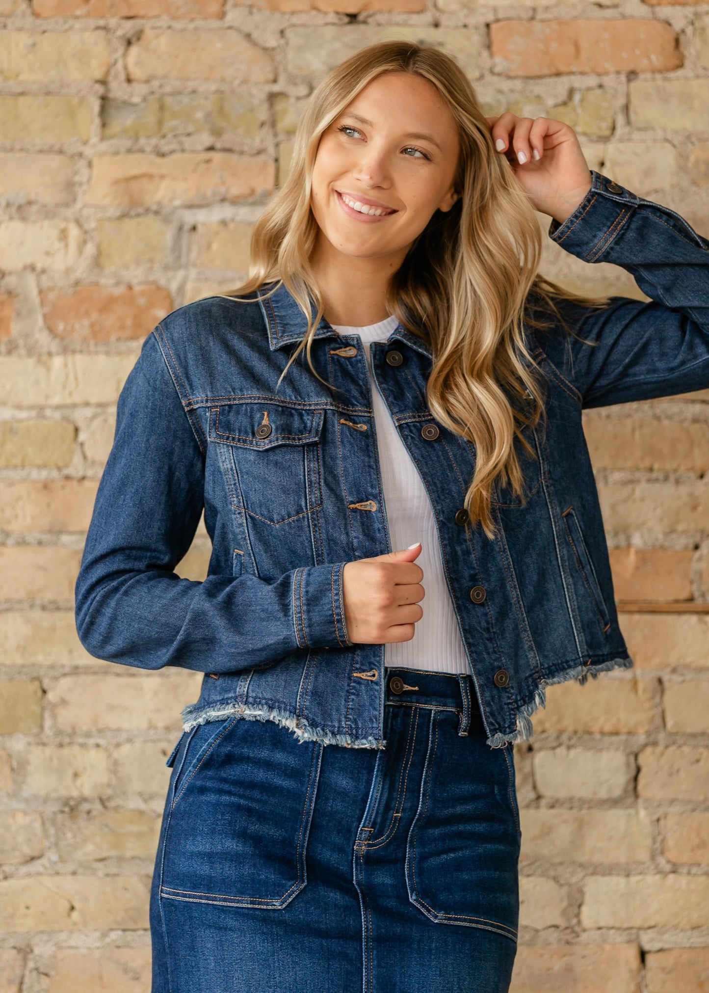Cropped Fitted Denim Jacket - FINAL SALE