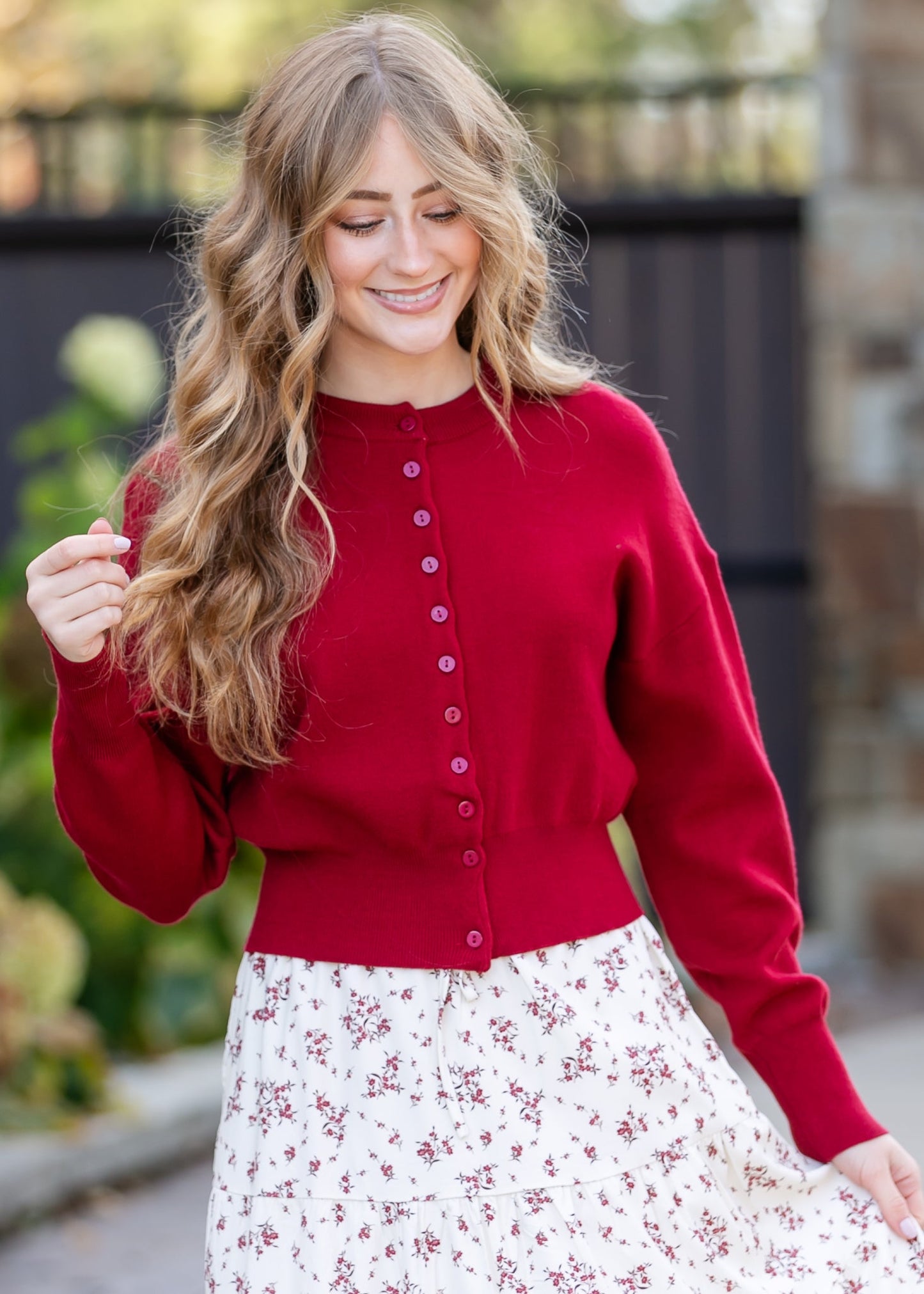 Cropped Long Sleeve Button Up Cardigan - FINAL SALE
