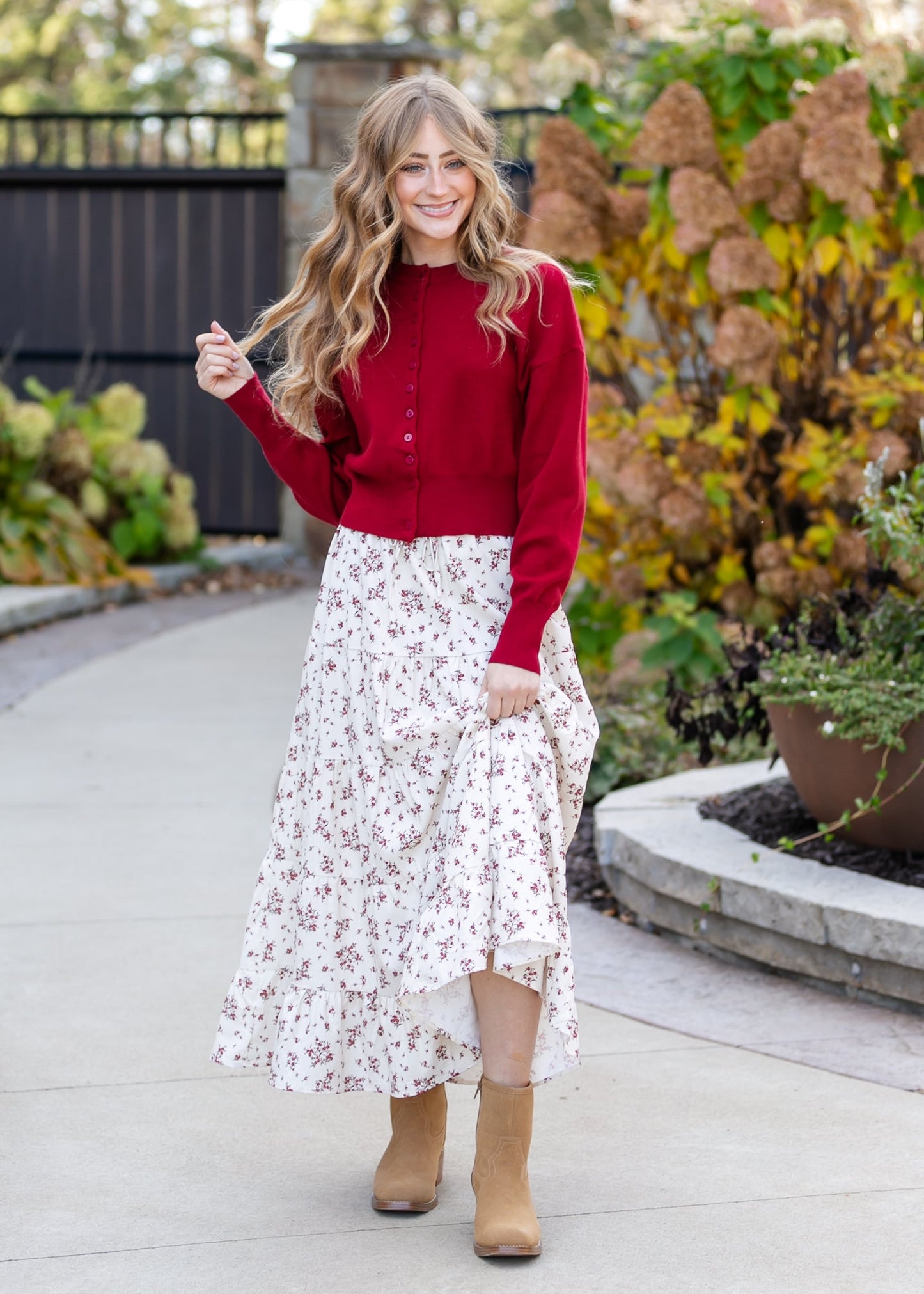 Cropped Long Sleeve Button Up Cardigan - FINAL SALE