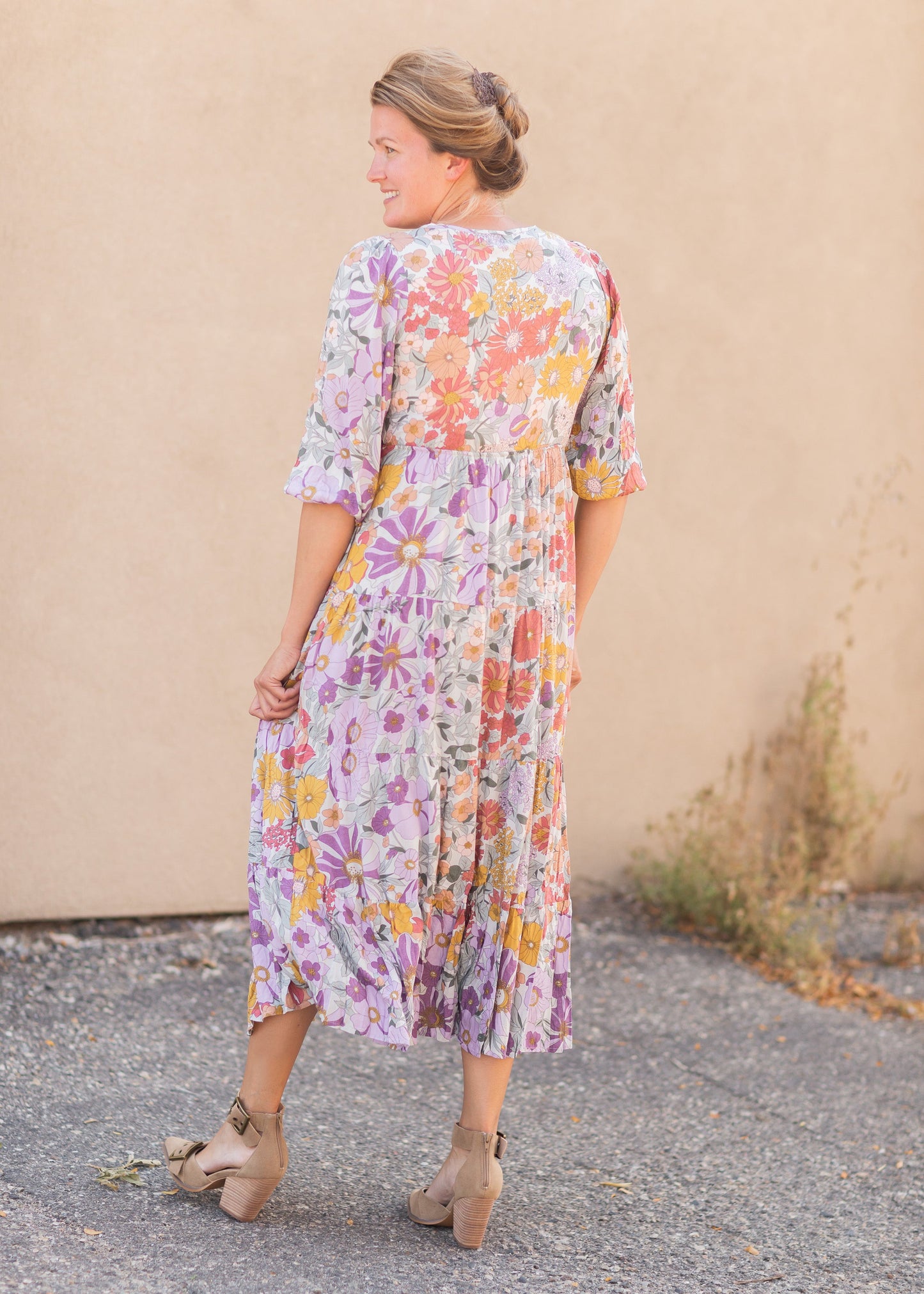 Crossover Smocked Bodice Floral Print Maxi Dress - FINAL SALE