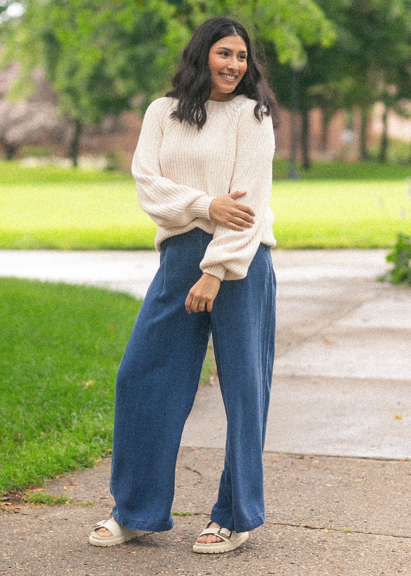 Dark Chambray Wide Leg Pants - FINAL SALE
