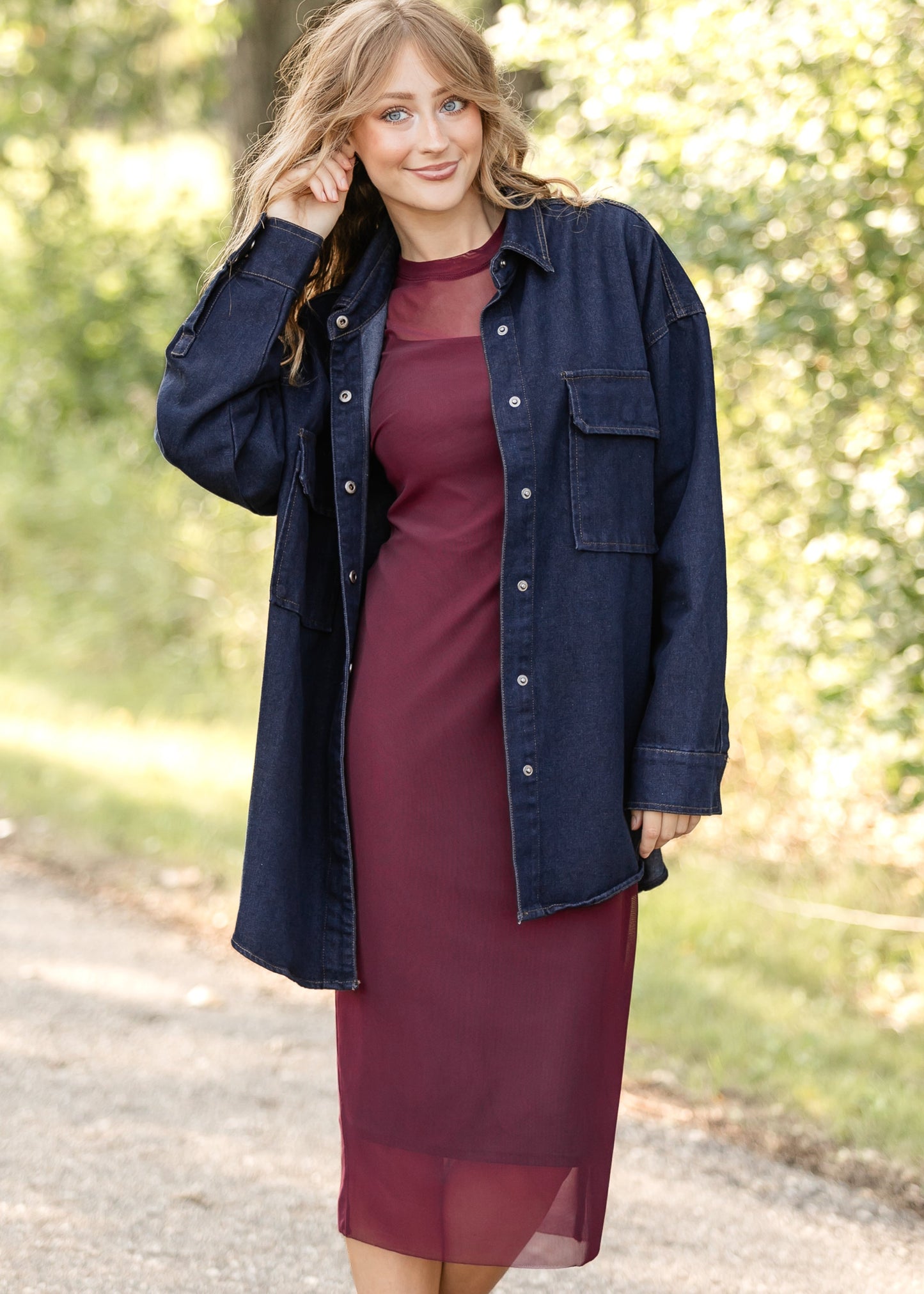 Dark Denim Button Up Top - FINAL SALE