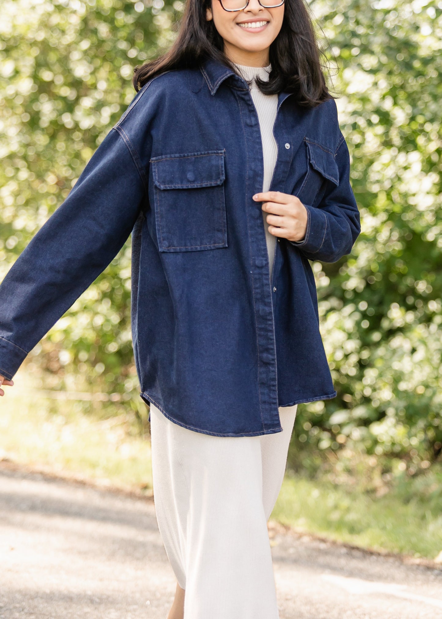 Dark Denim Button Up Top - FINAL SALE