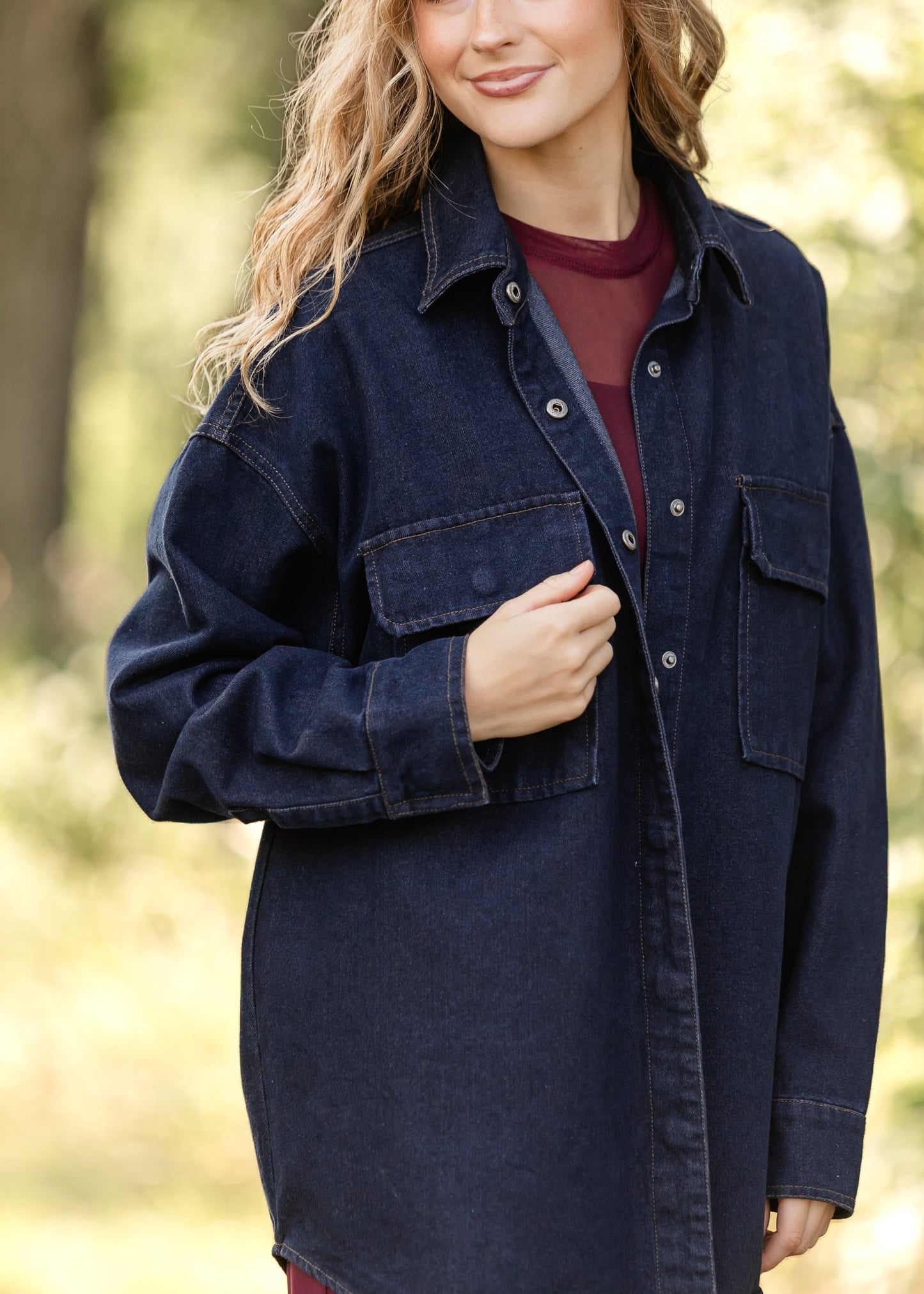 Dark Denim Button Up Top - FINAL SALE