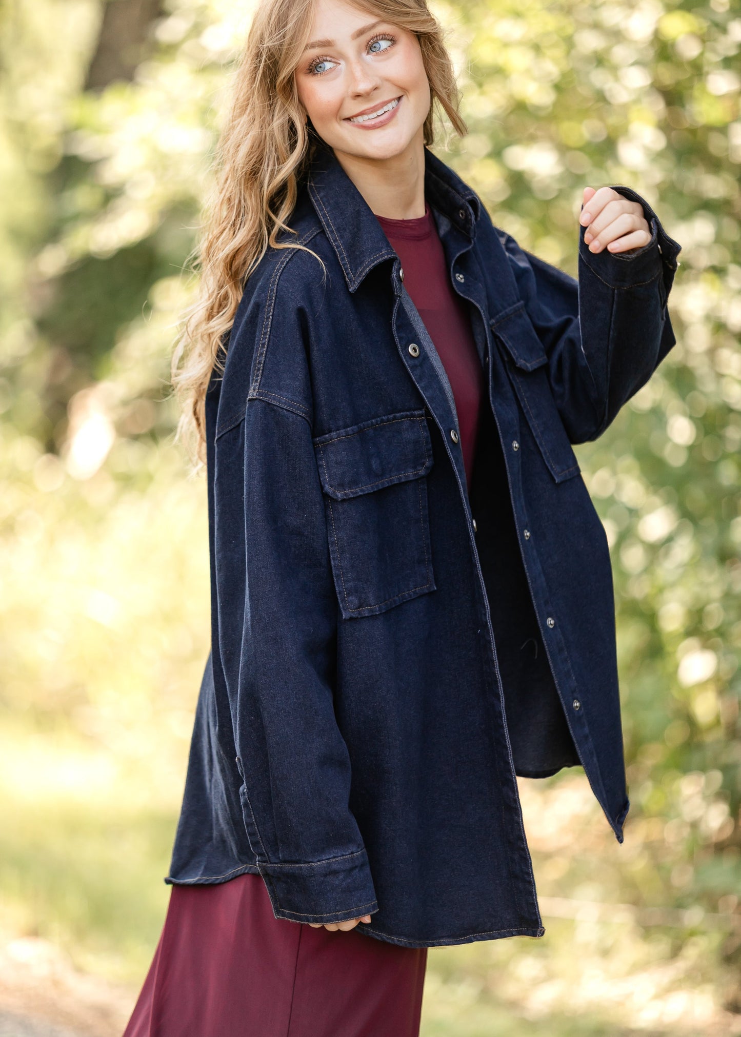 Dark Denim Button Up Top - FINAL SALE