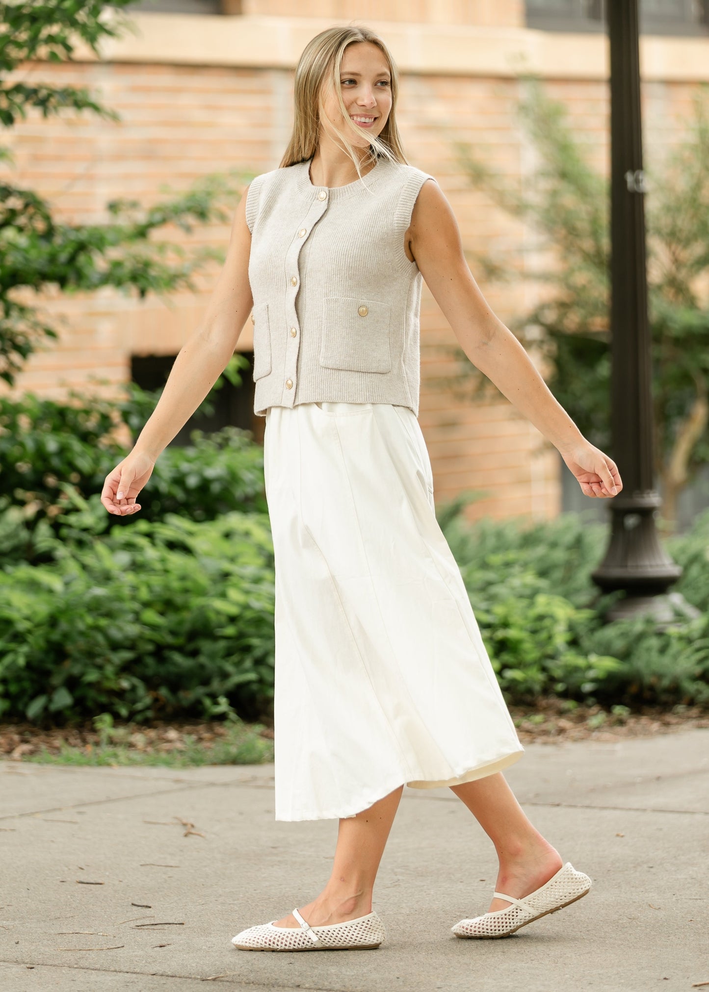Denim A-line Maxi Skirt