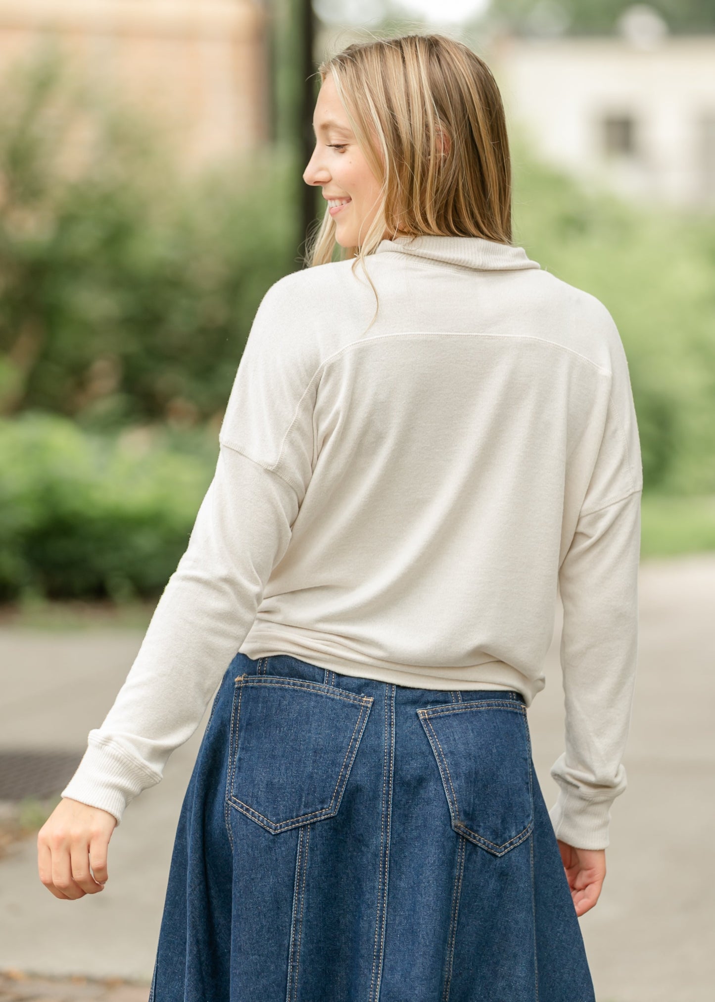 Denim A-line Maxi Skirt