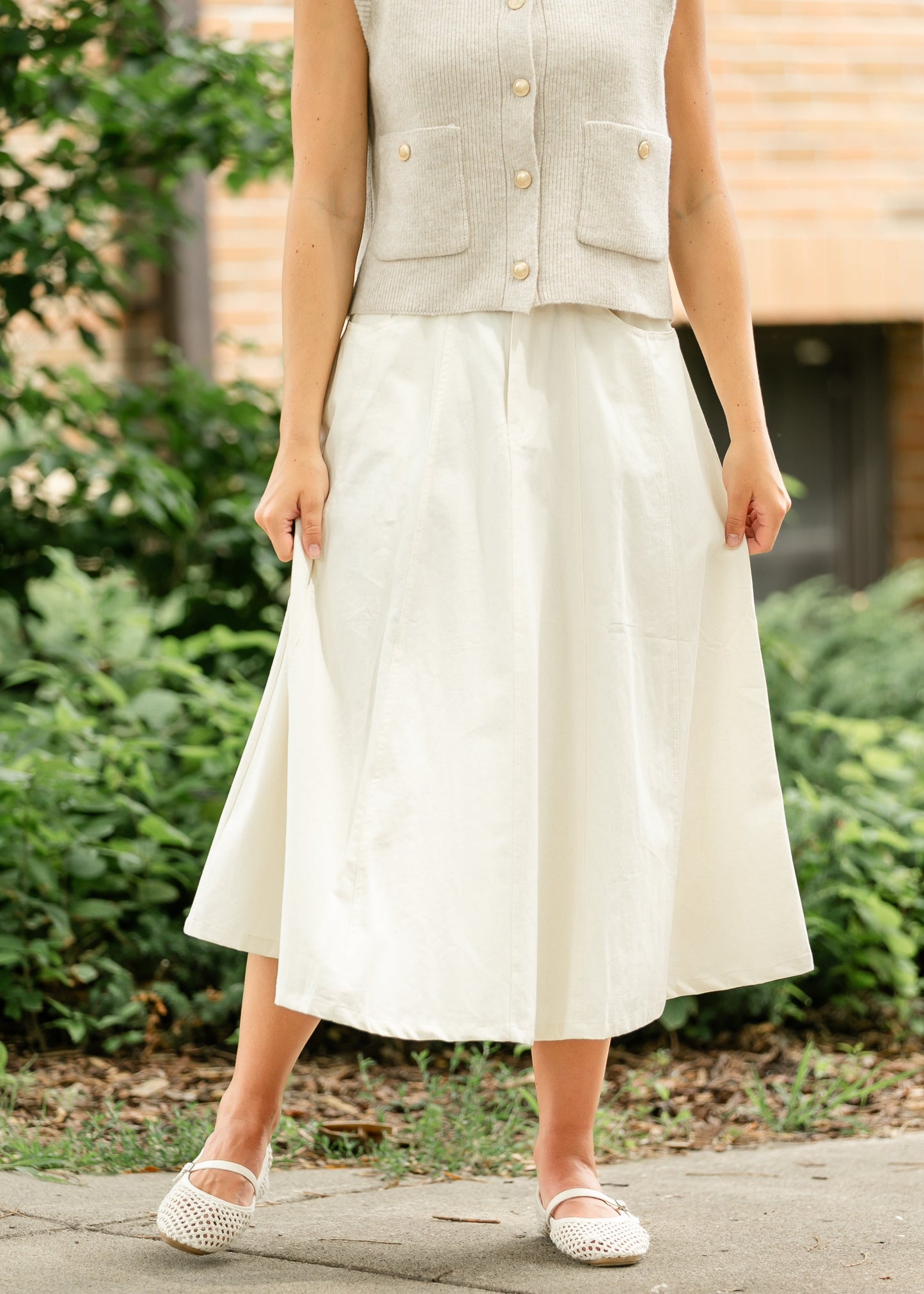 Denim A-line Maxi Skirt