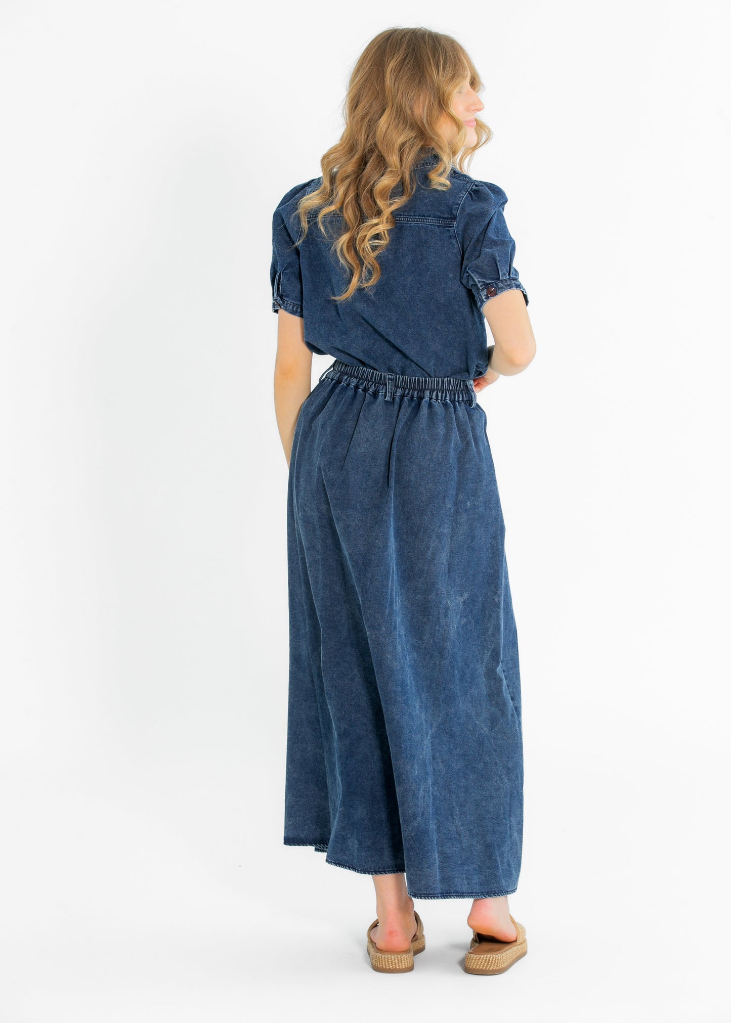 Denim Full A-line Maxi Skirt - FINAL SALE