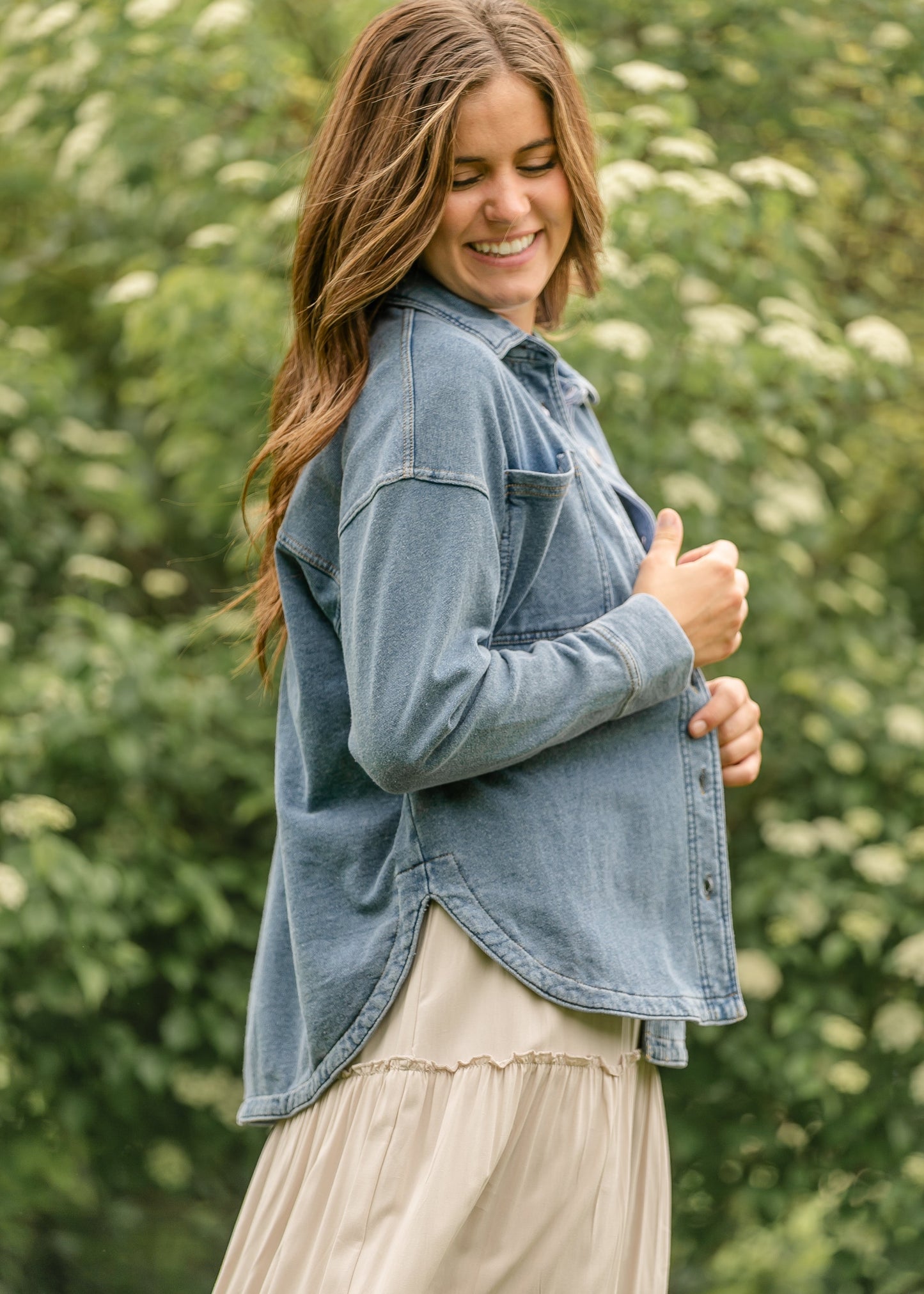 Denim Knit Shacket