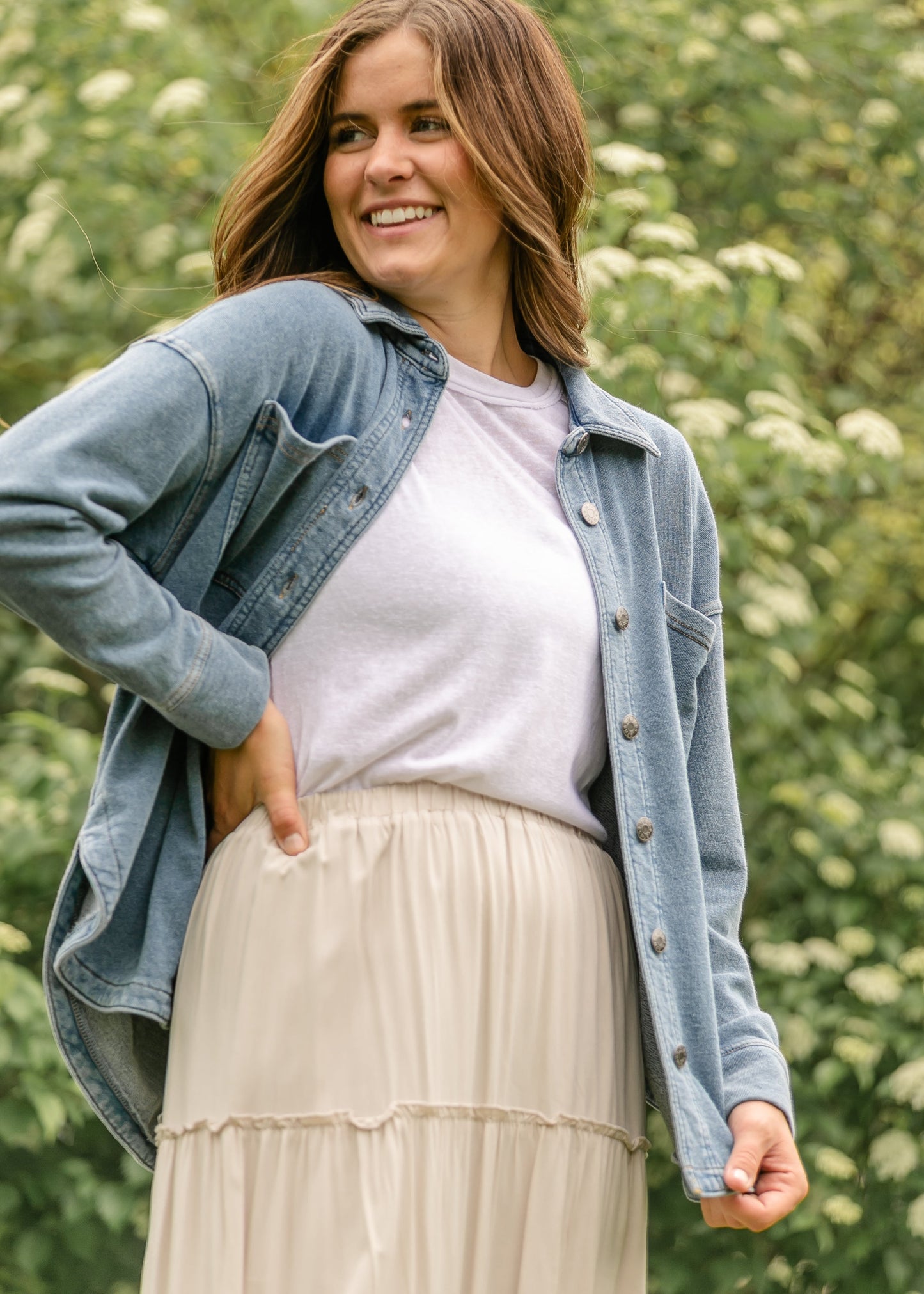 Denim Knit Shacket