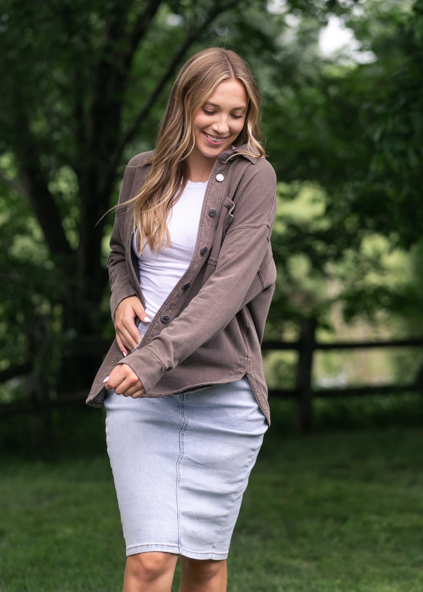 Denim Knit Shacket