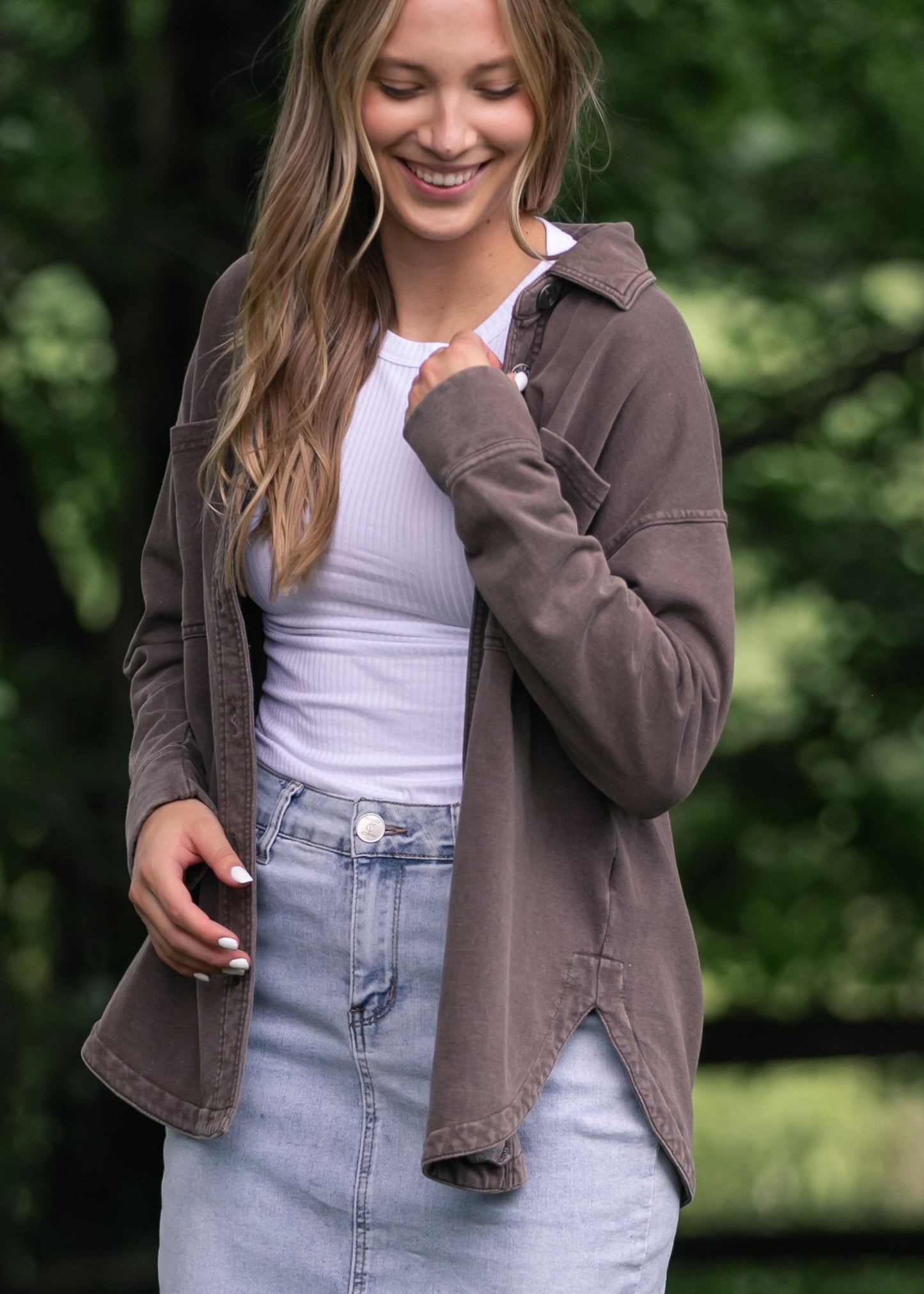 Denim Knit Shacket