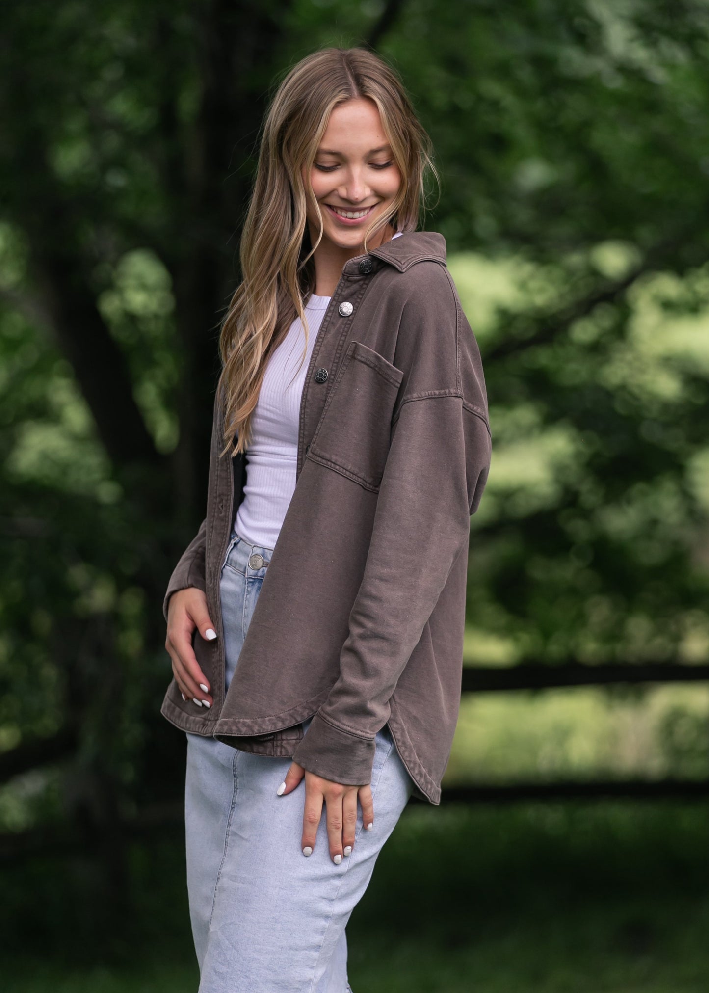 Denim Knit Shacket