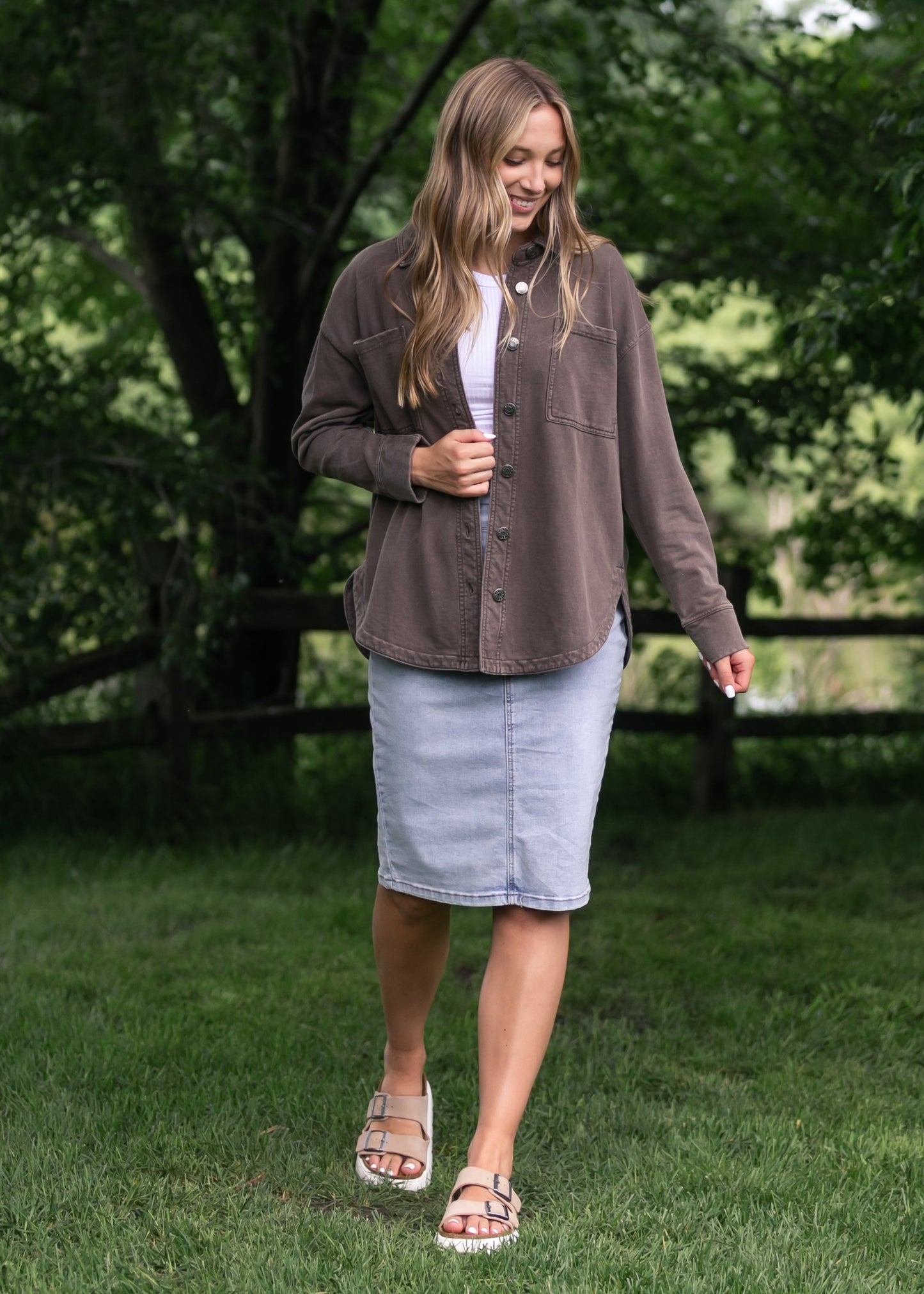 Denim Knit Shacket