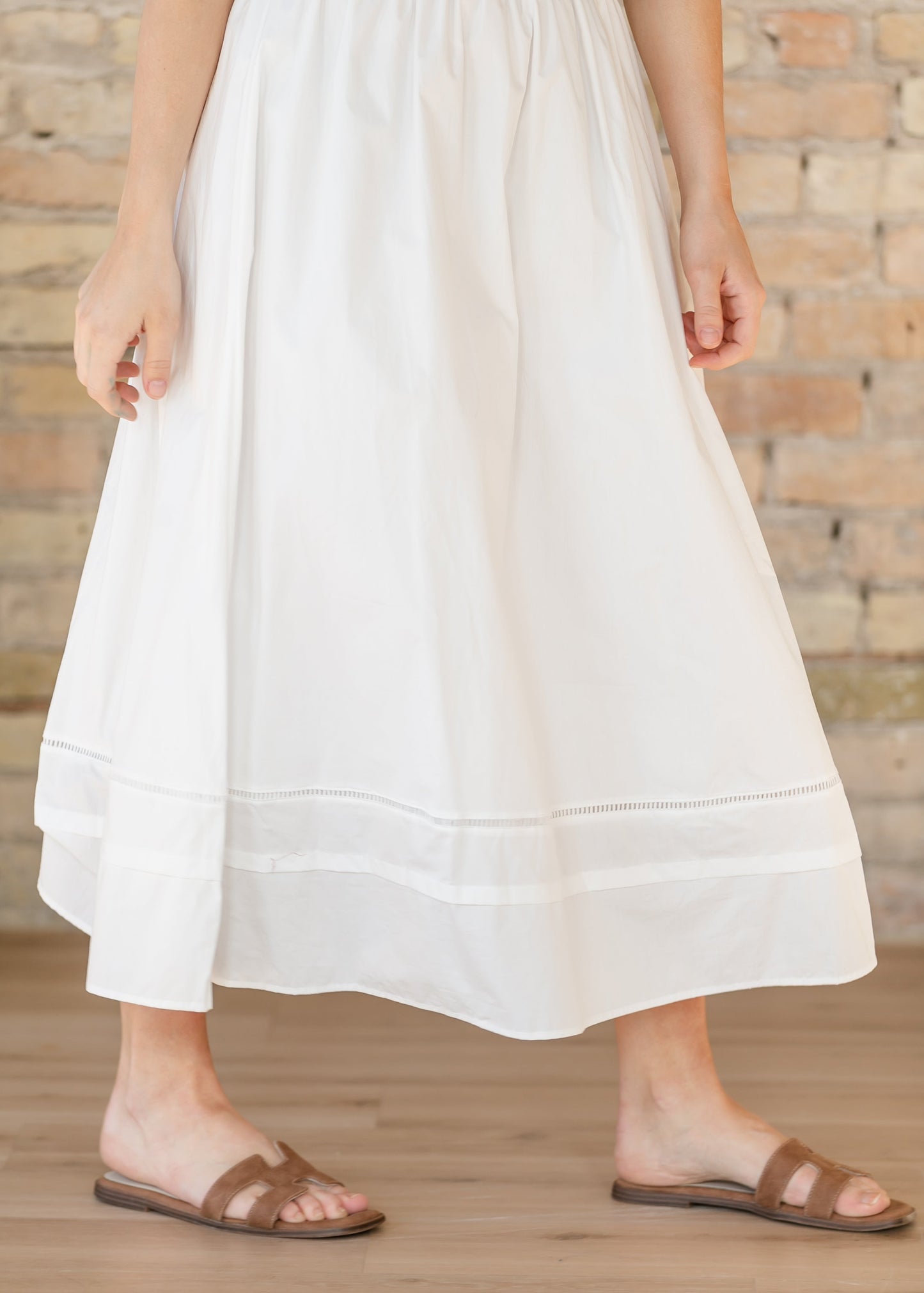 Drop Waist Mixed Media Maxi Dress