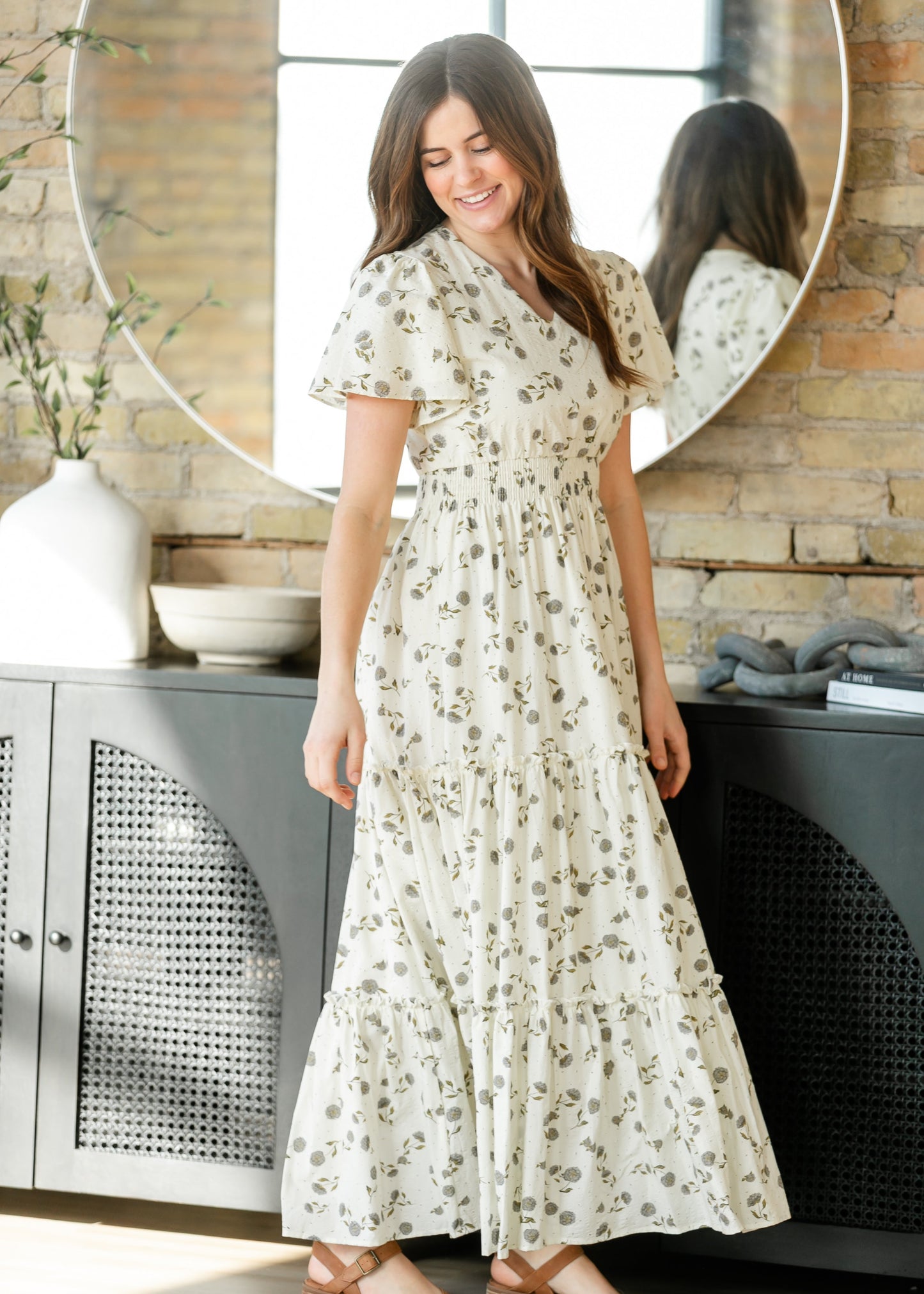 Eden Lavender Flutter Sleeve Maxi Dress