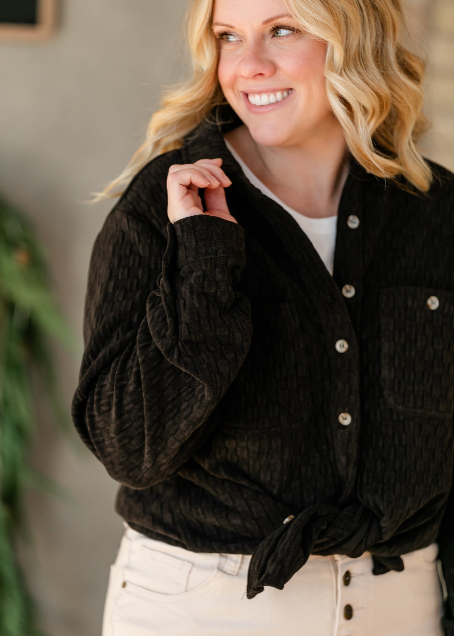 Effie Textured Button Up Shacket - FINAL SALE