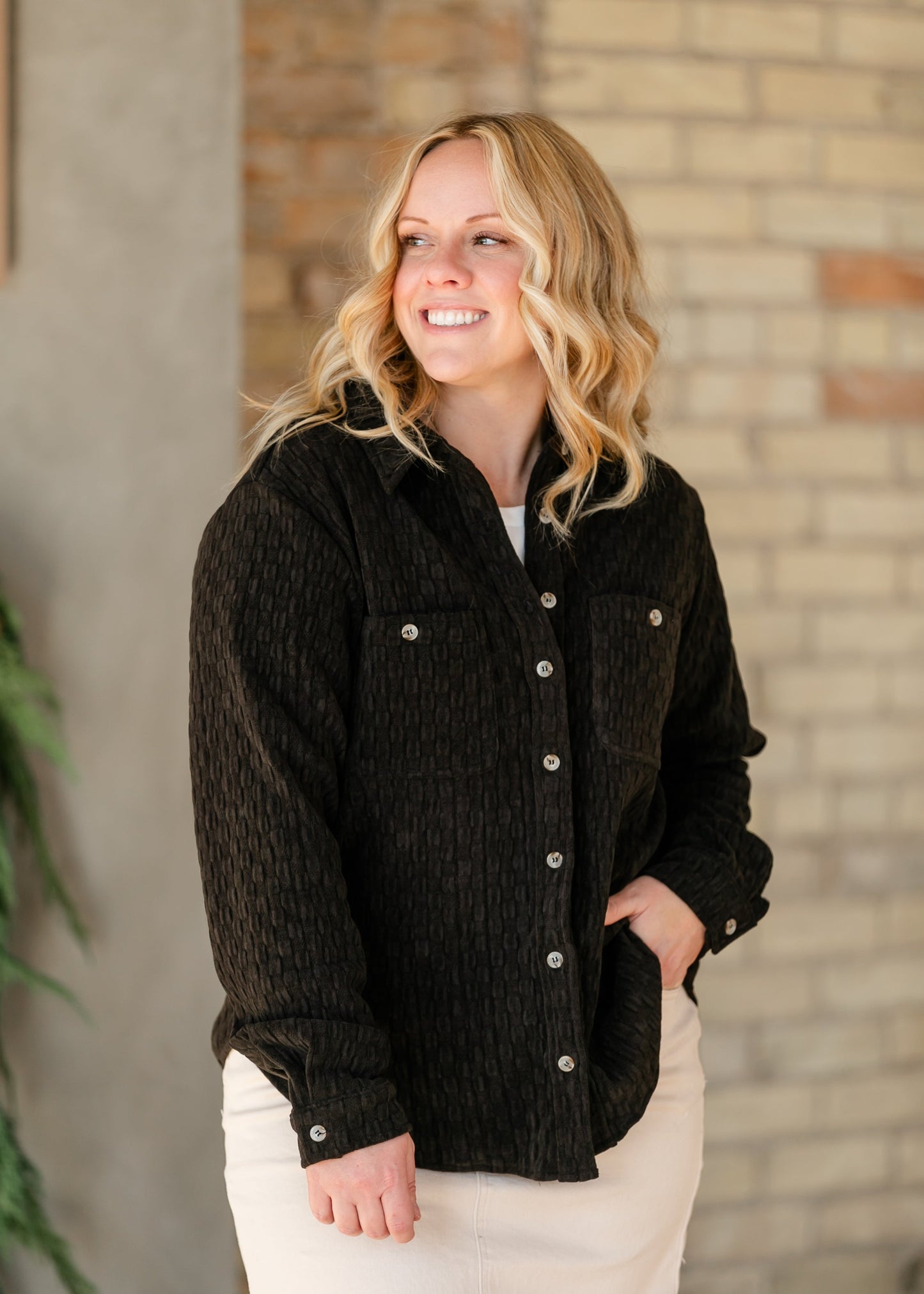 Effie Textured Button Up Shacket - FINAL SALE