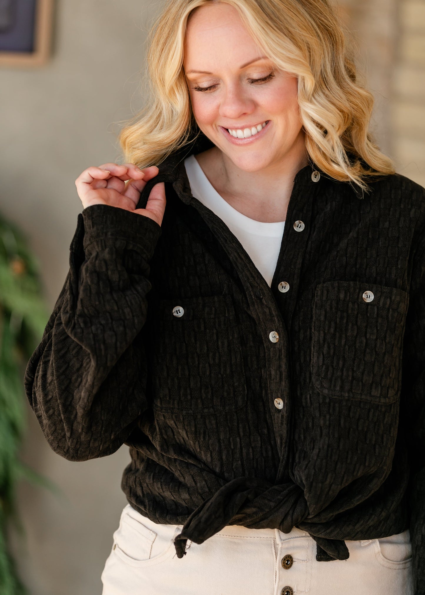 Effie Textured Button Up Shacket - FINAL SALE