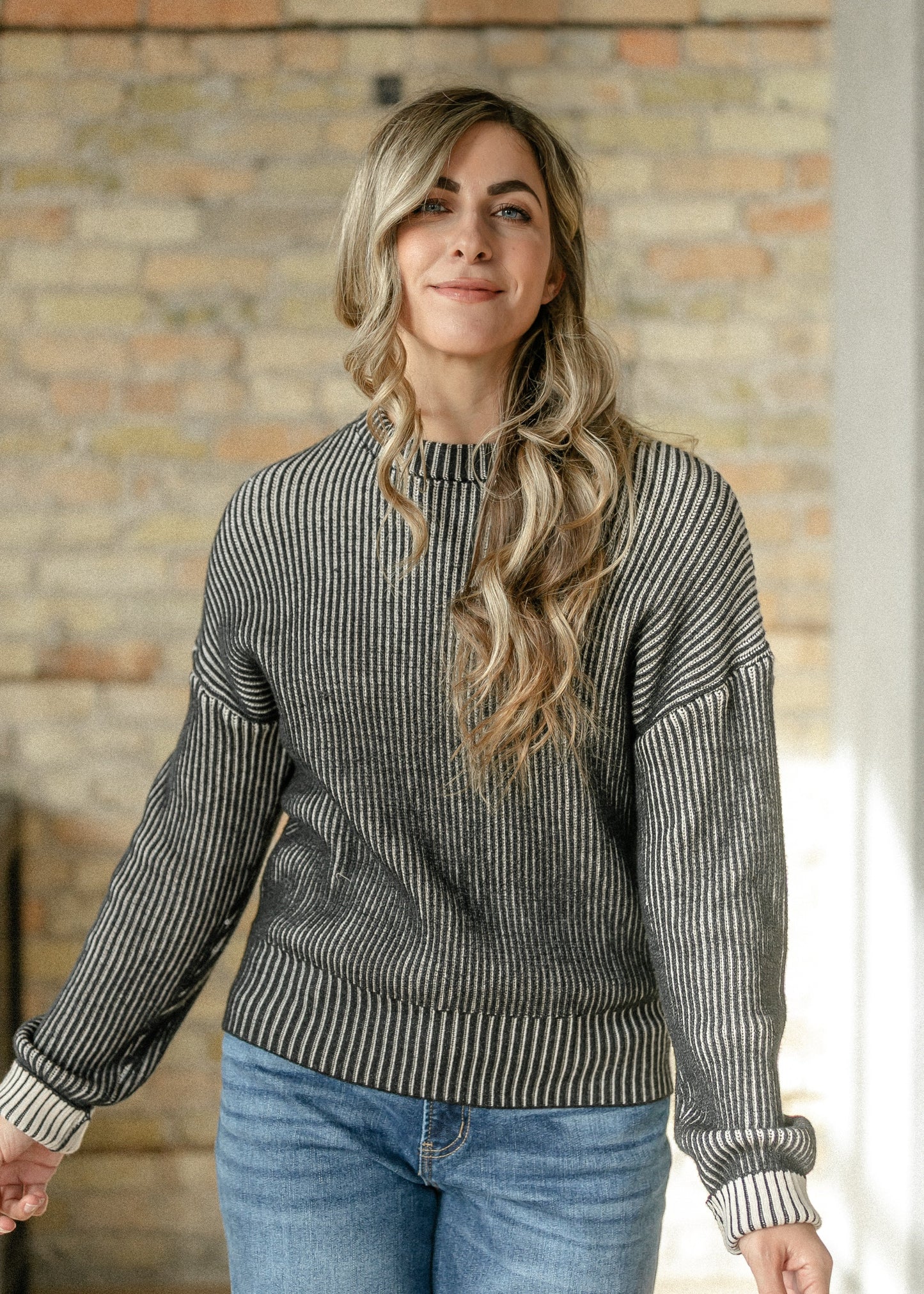 elan Black White Knit Sweater - FINAL SALE