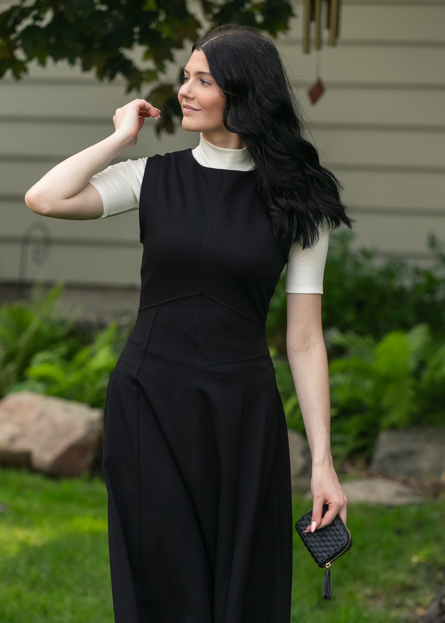 elan Camilla Black Midi Dress - FINAL SALE