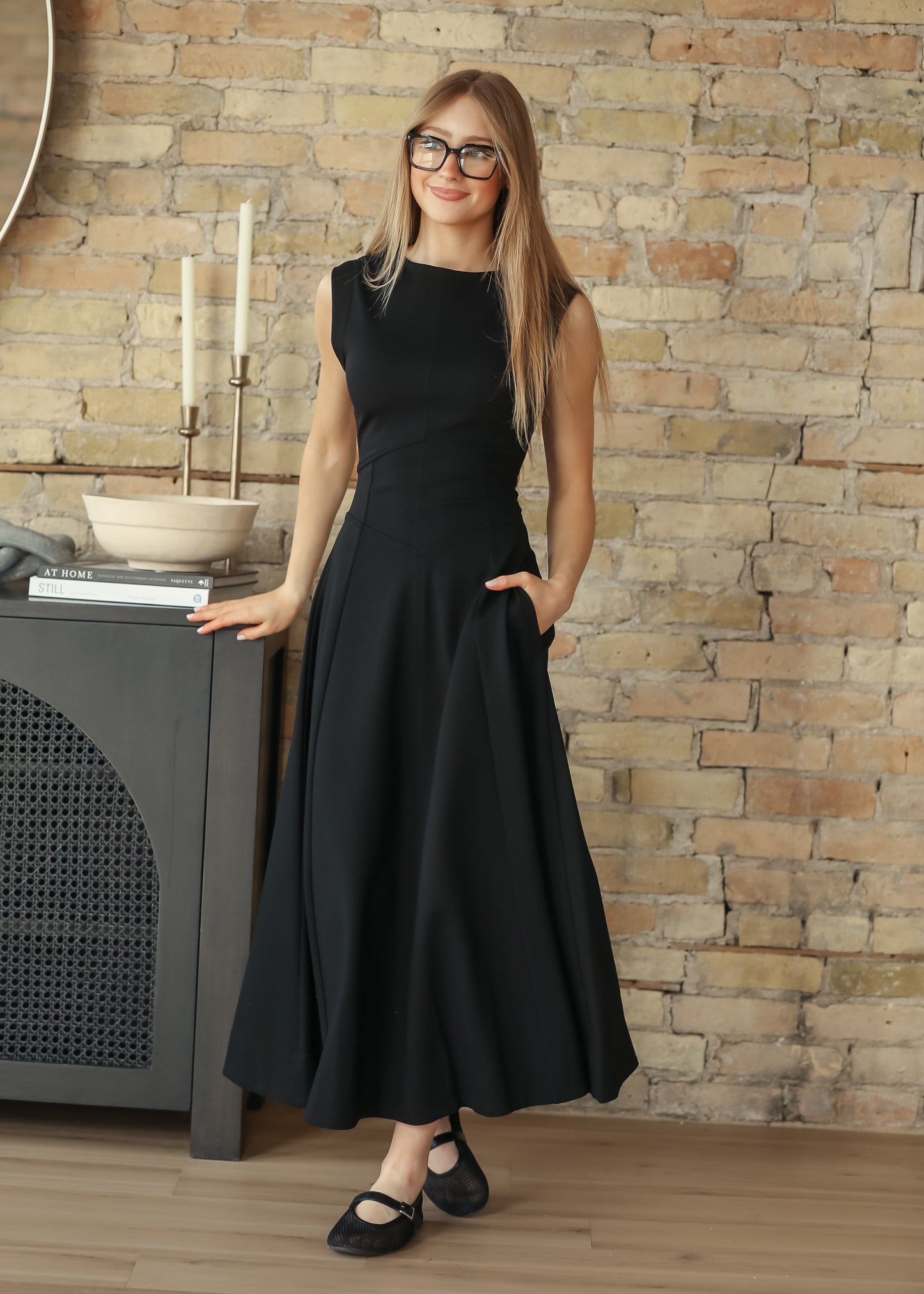 elan Camilla Black Midi Dress - FINAL SALE