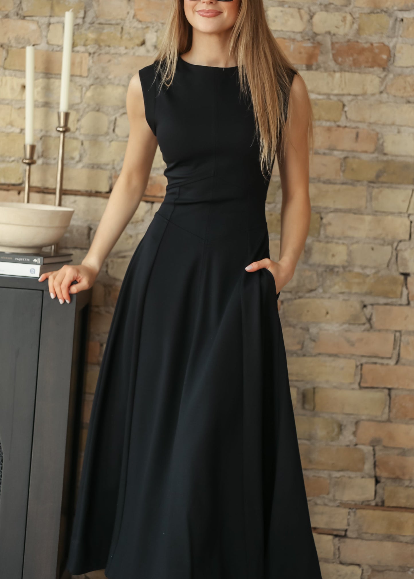 elan Camilla Black Midi Dress - FINAL SALE