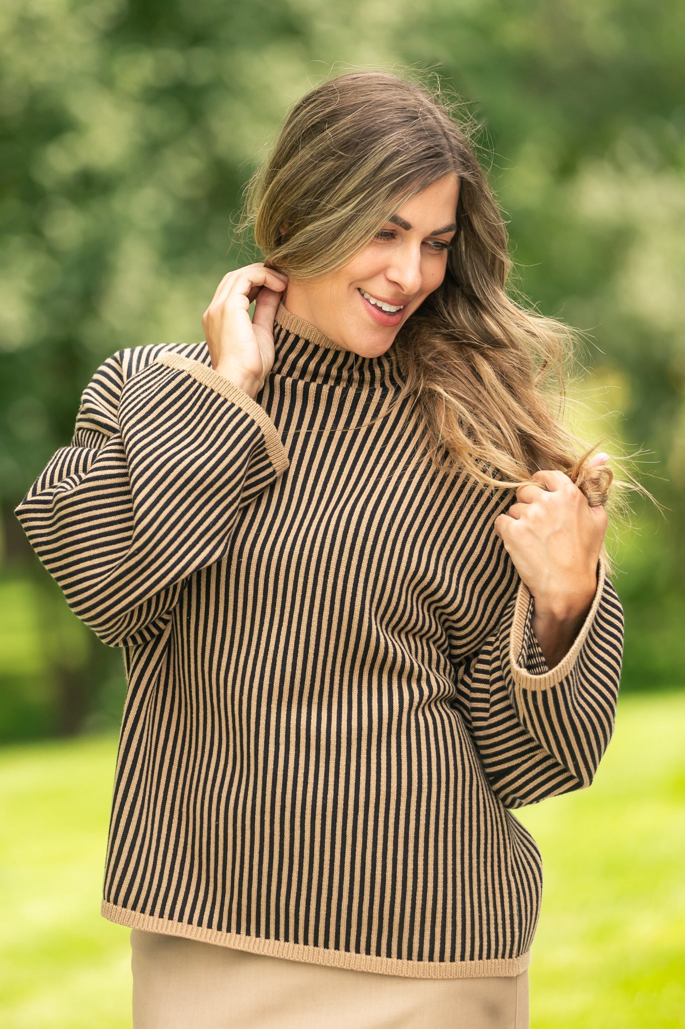 elan Mock Neck Ribbed Sweater - FINAL SALE