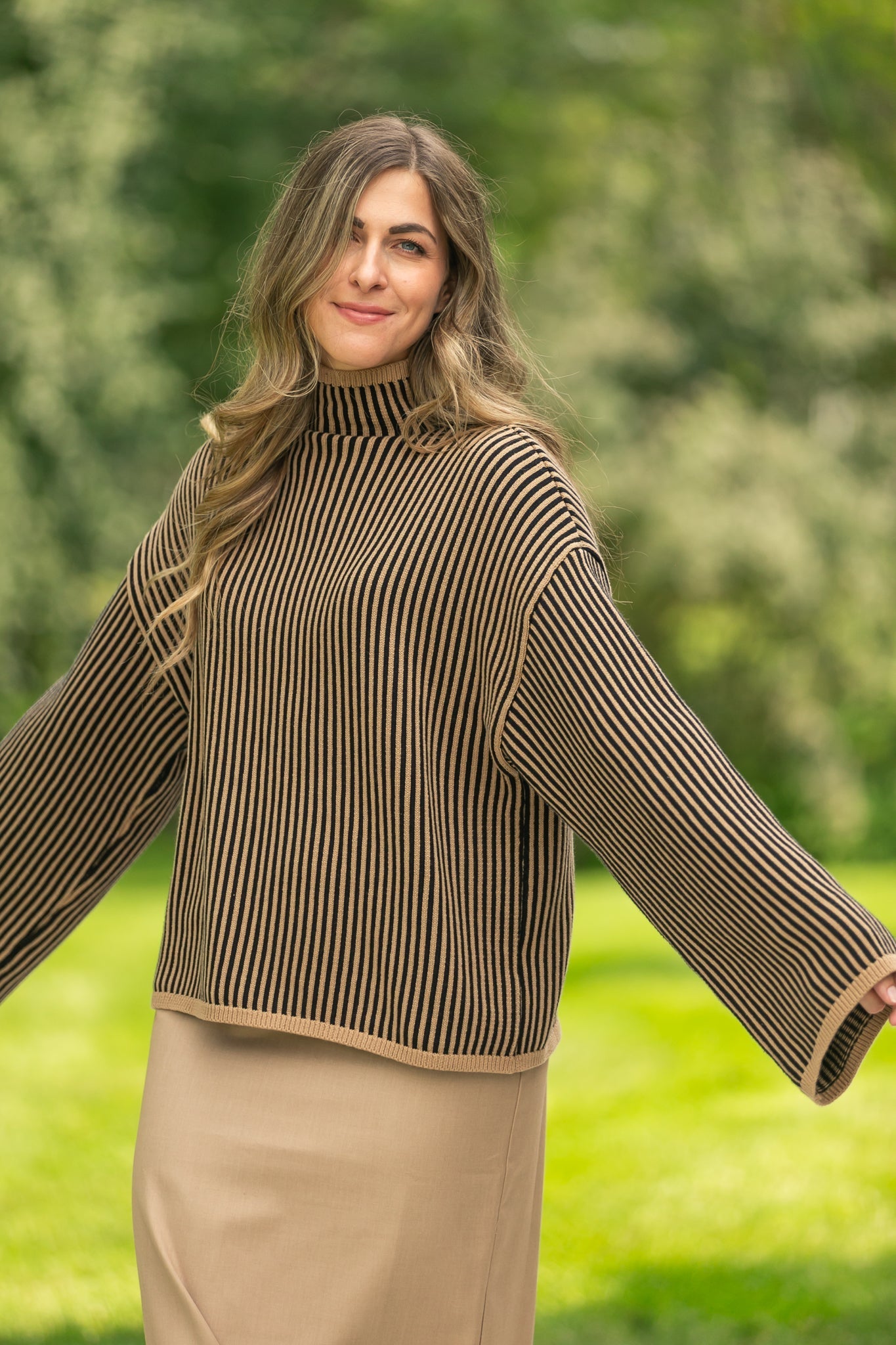 elan Mock Neck Ribbed Sweater - FINAL SALE