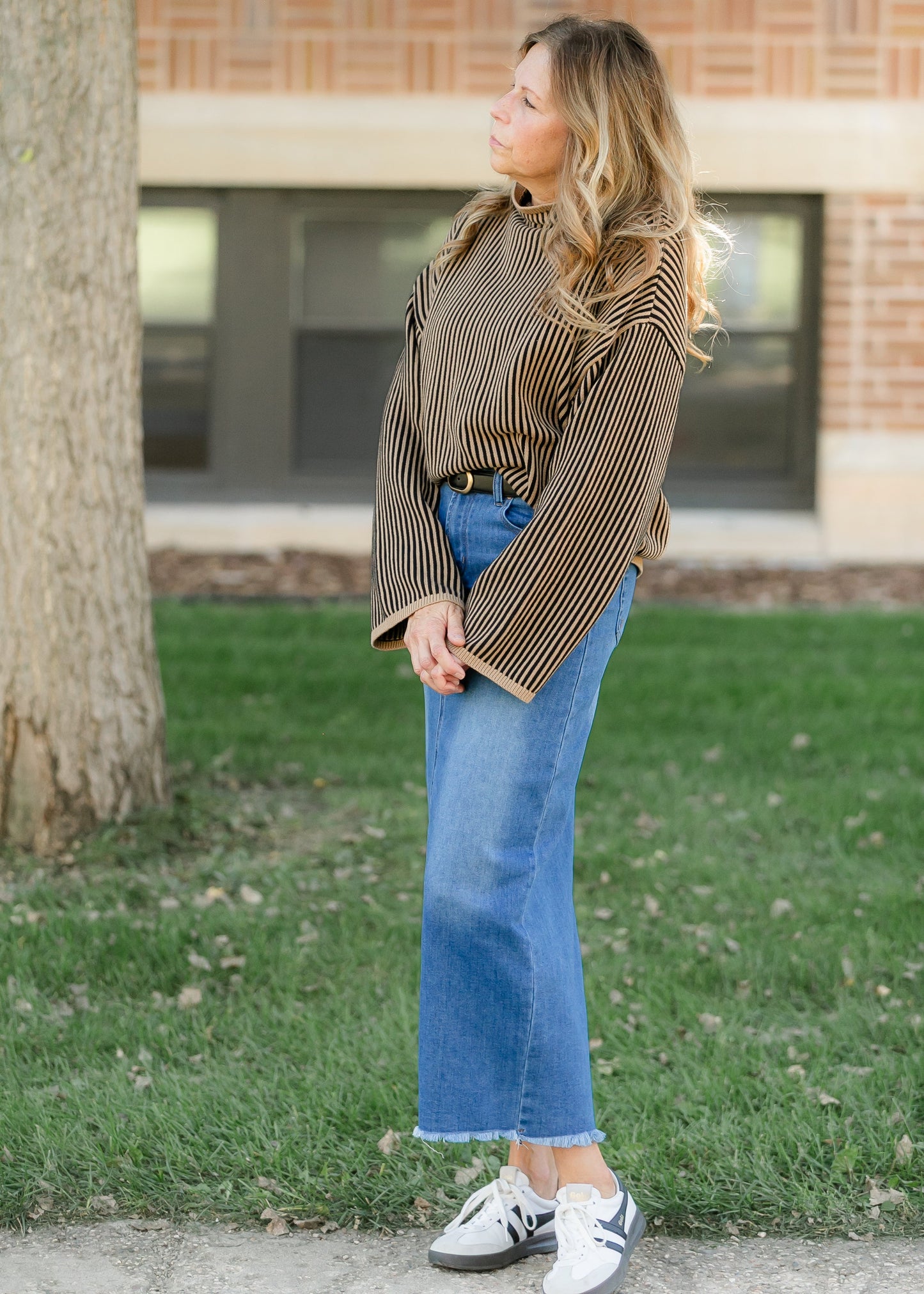 elan Mock Neck Ribbed Sweater - FINAL SALE